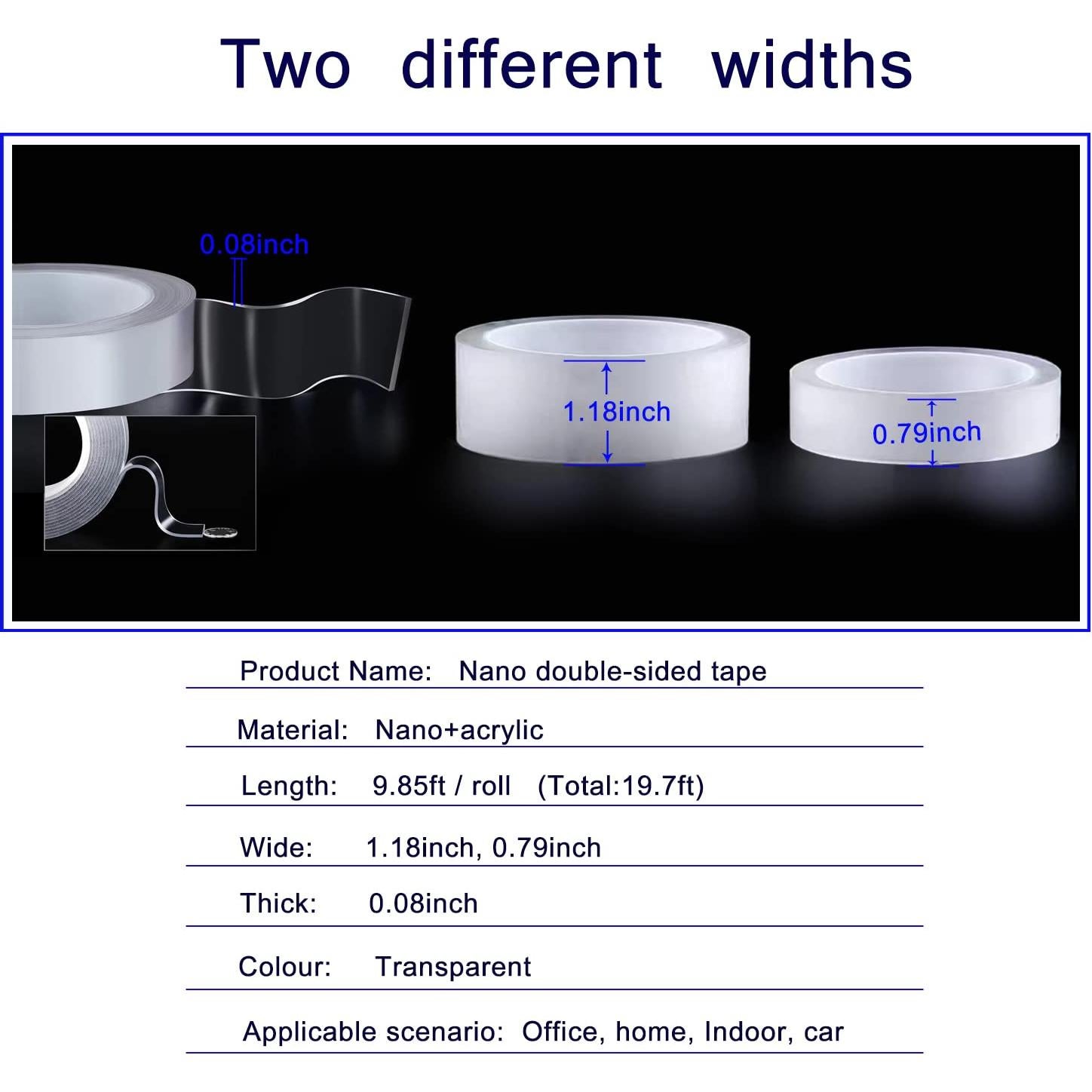 2 Rollos de Cinta Doble Cara Nano SoundOriginal 3m Extra Fuerte