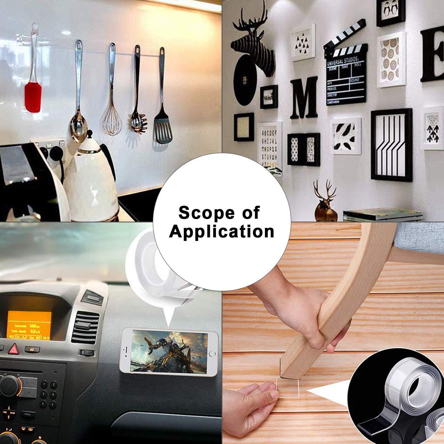 Cinta Adhesiva Doble Cara Nano Extrapins 5m Lavable y Removible