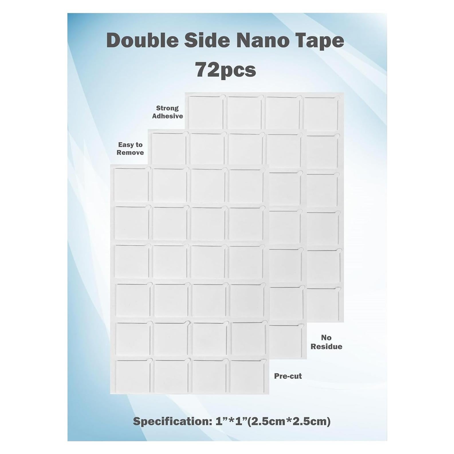 Cinta Adhesiva Doble Cara G GAMIT 72 Piezas 2.5x2.5cm Transparente