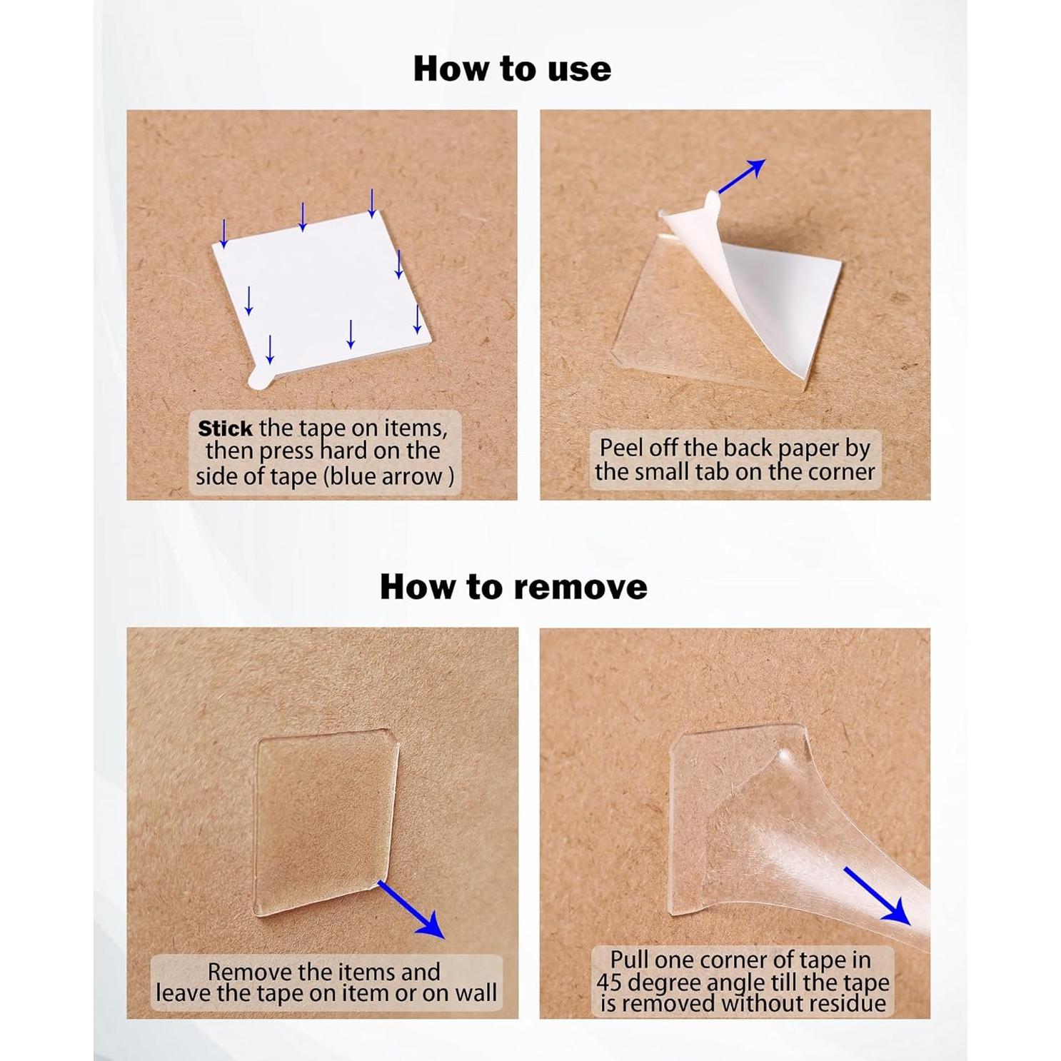 Cinta Adhesiva Doble Cara G GAMIT 72 Piezas 2.5x2.5cm Transparente