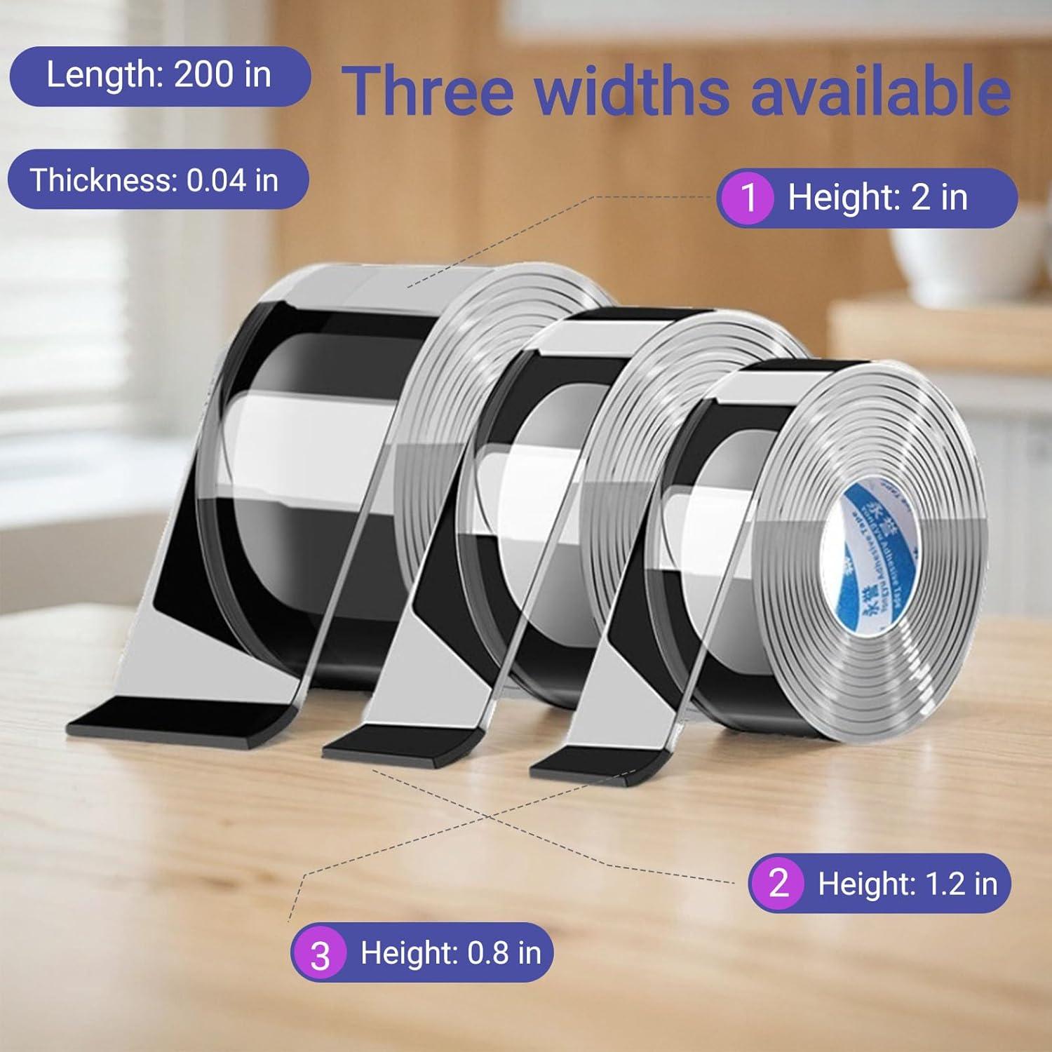 Cinta Doble Cara Nano JMYBGC - Adhesivo Removible 3 Rollos (2cm, 3cm, 5cm)