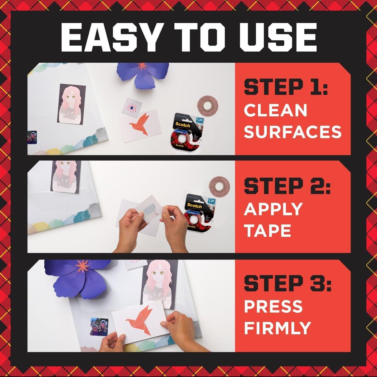 Cinta para Póster Scotch-Mount Removible 1.9 cm x 4.57 m