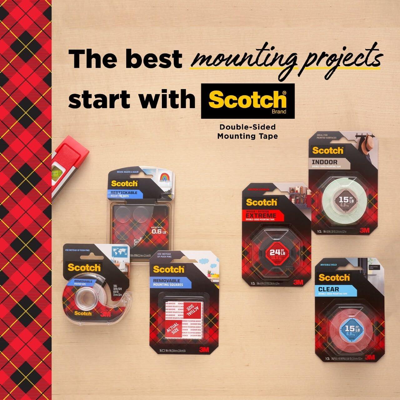Cinta para Póster Scotch-Mount Removible 1.9 cm x 4.57 m
