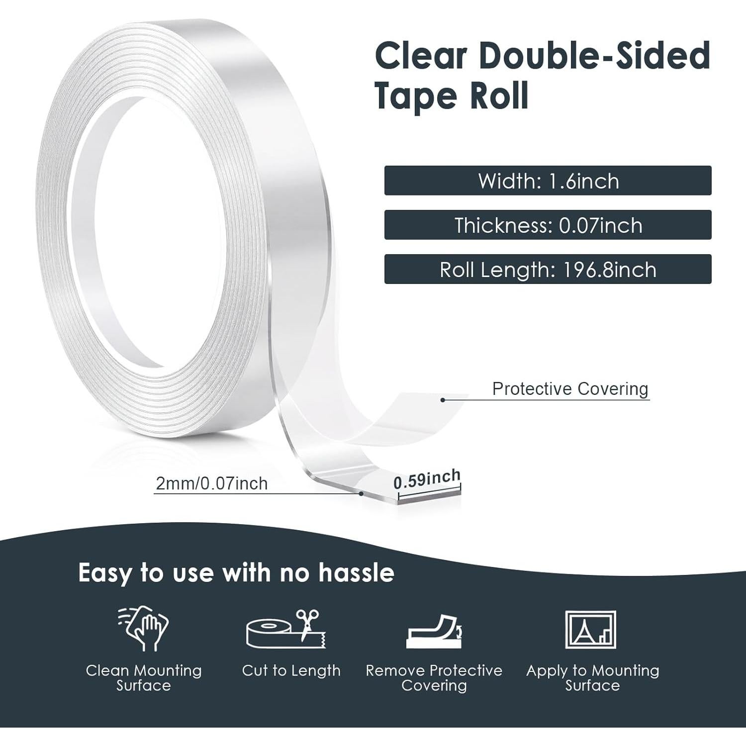 Cinta Adhesiva Doble Cara TENOC Nano 4.88m Alta Resistencia