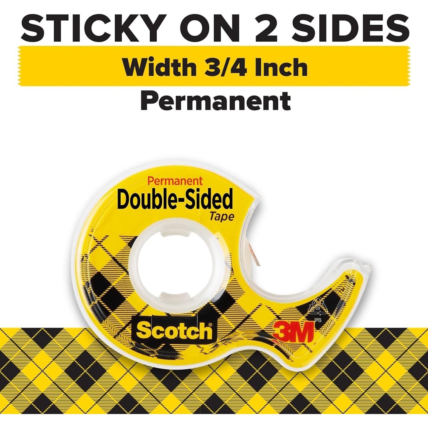 Cinta Doble Cara Removible Scotch 1.9 cm x 101.6 m con Dispensador