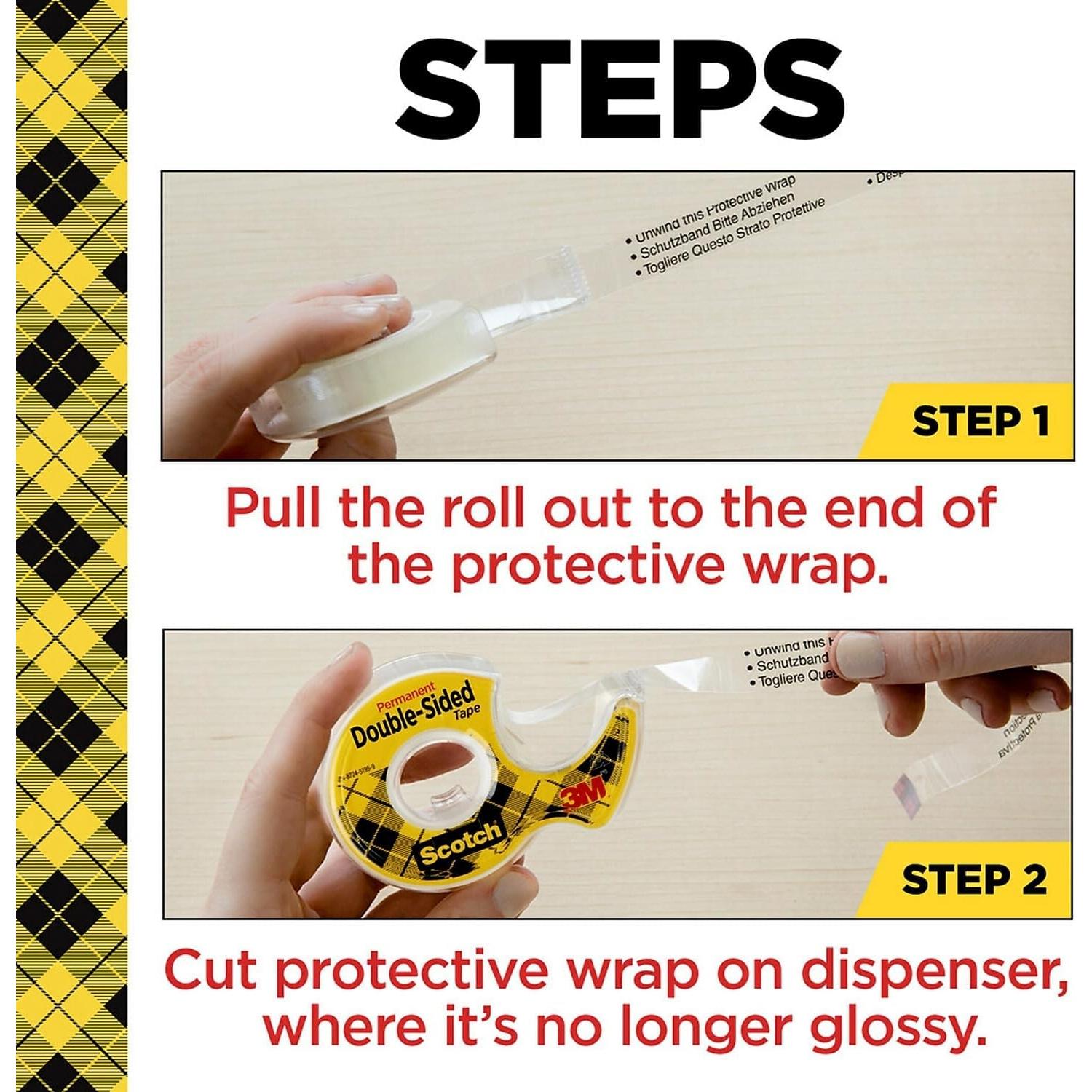 Cinta Doble Cara Removible Scotch 1.9 cm x 101.6 m con Dispensador