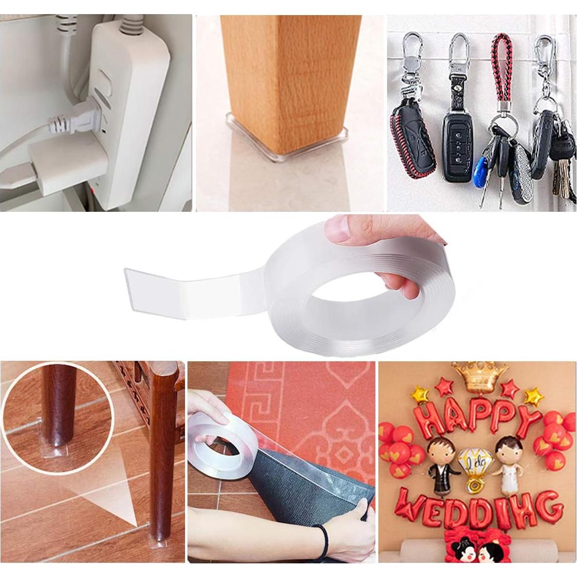 Cinta Nano Doble Cara MSDADA 3M, Adhesiva Reutilizable 3cm