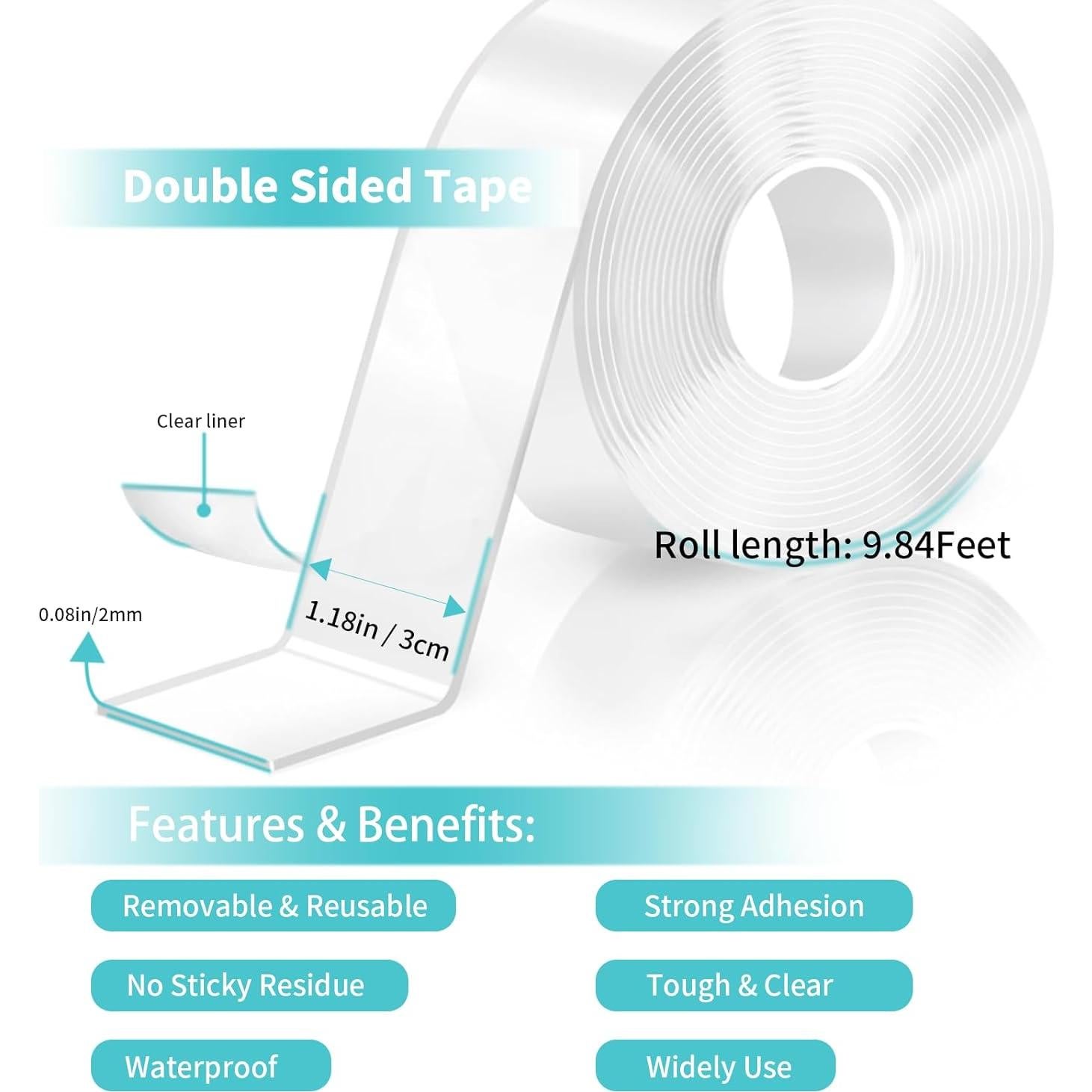 Cinta Doble Cara Nano 3 cm x 3 m Alta Resistencia Removible