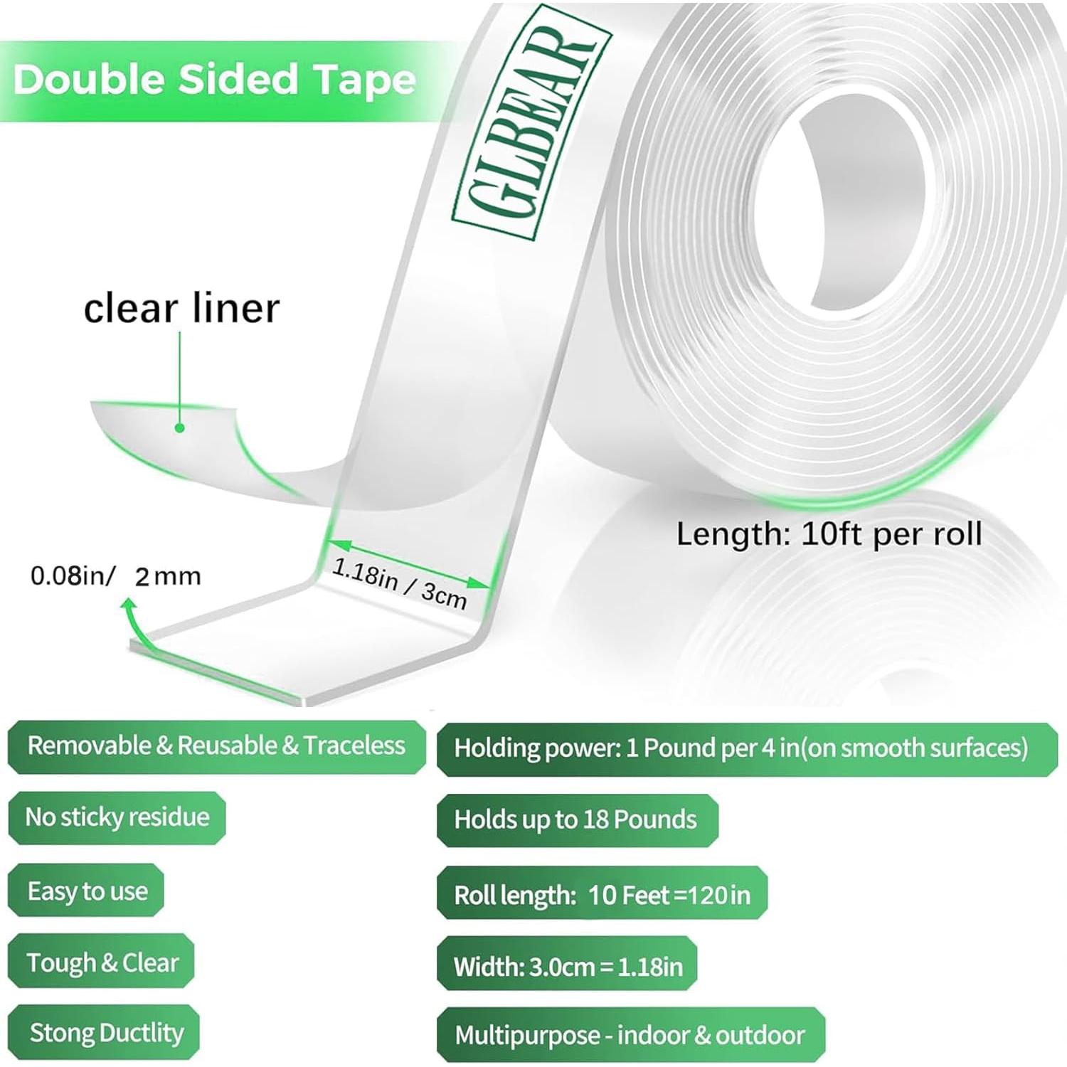 Cinta Adhesiva Doble Cara Resistente 3M 3.05m para Montaje