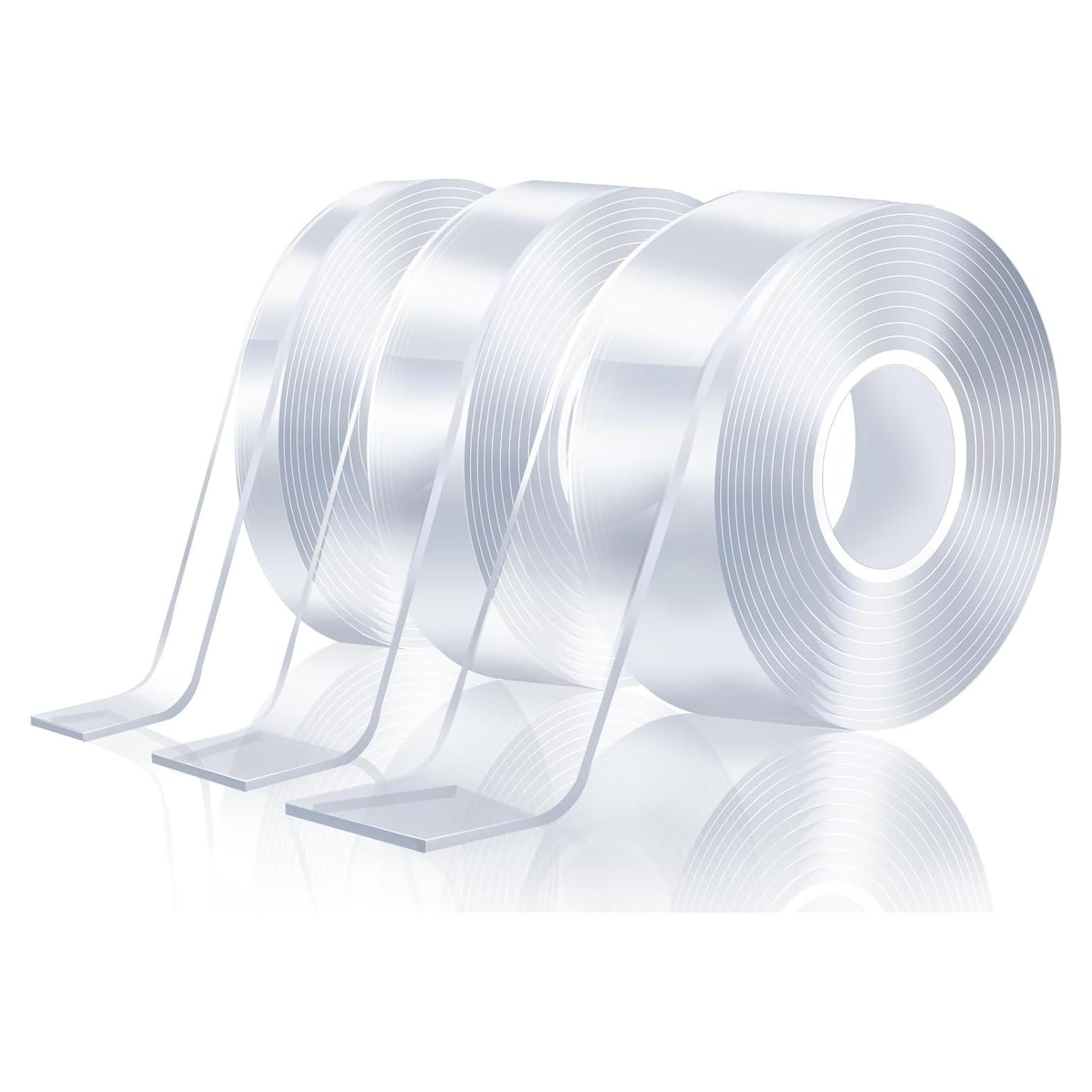 Cinta Adhesiva Doble Cara FZWONVUC 9.14m 3 Rollos 1-3cm