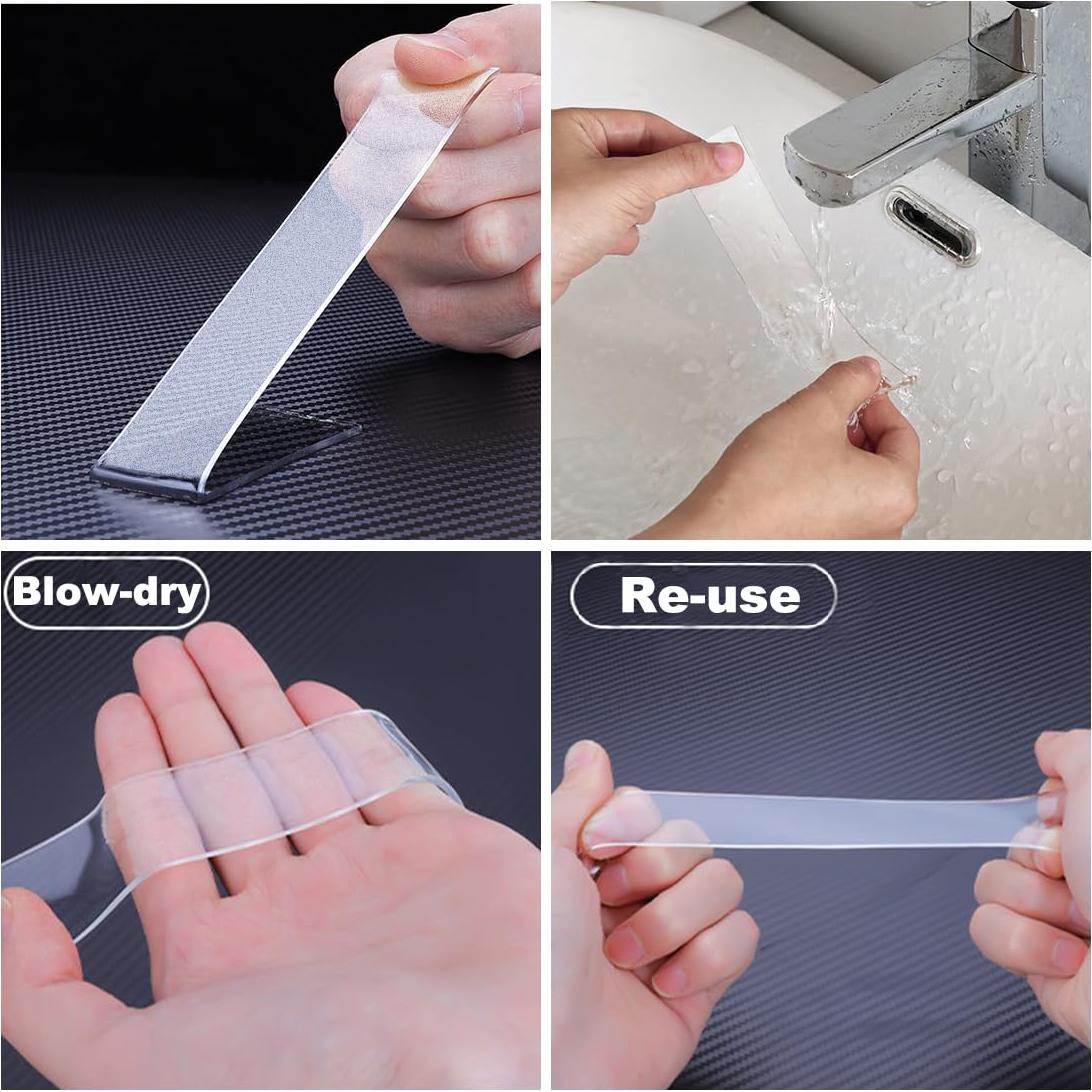 Cinta Adhesiva Doble Cara FZWONVUC 9.14m 3 Rollos 1-3cm