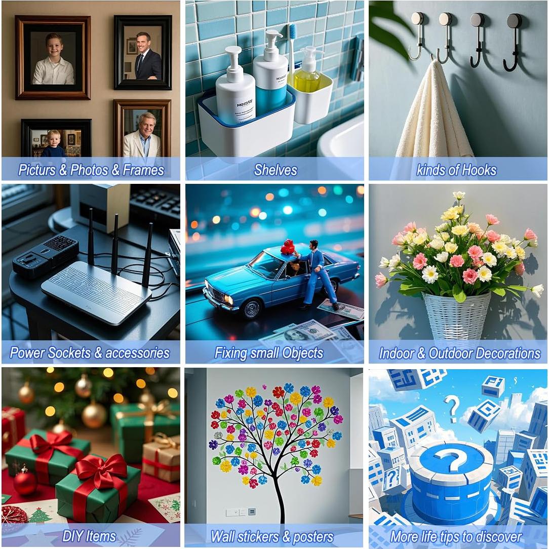 Cinta Adhesiva Doble Cara FZWONVUC 9.14m 3 Rollos 1-3cm