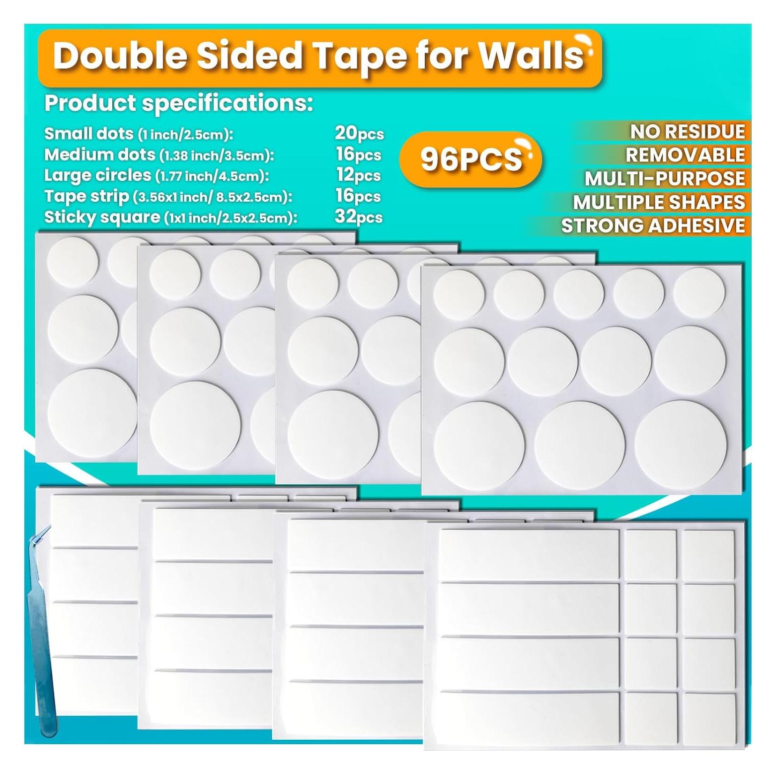 Cinta Adhesiva Doble Cara Birllaid 96 Piezas Multiusos