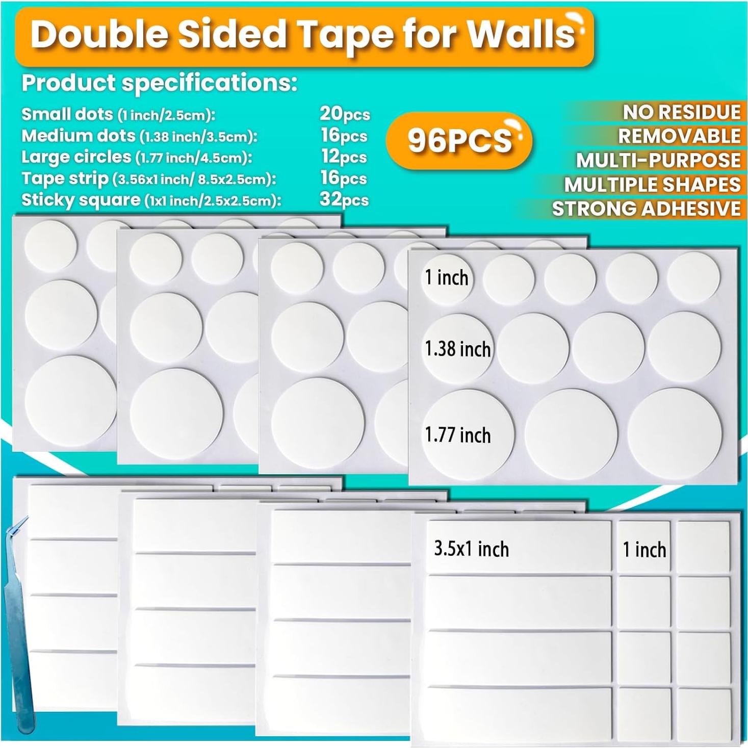 Cinta Adhesiva Doble Cara Birllaid 96 Piezas Multiusos