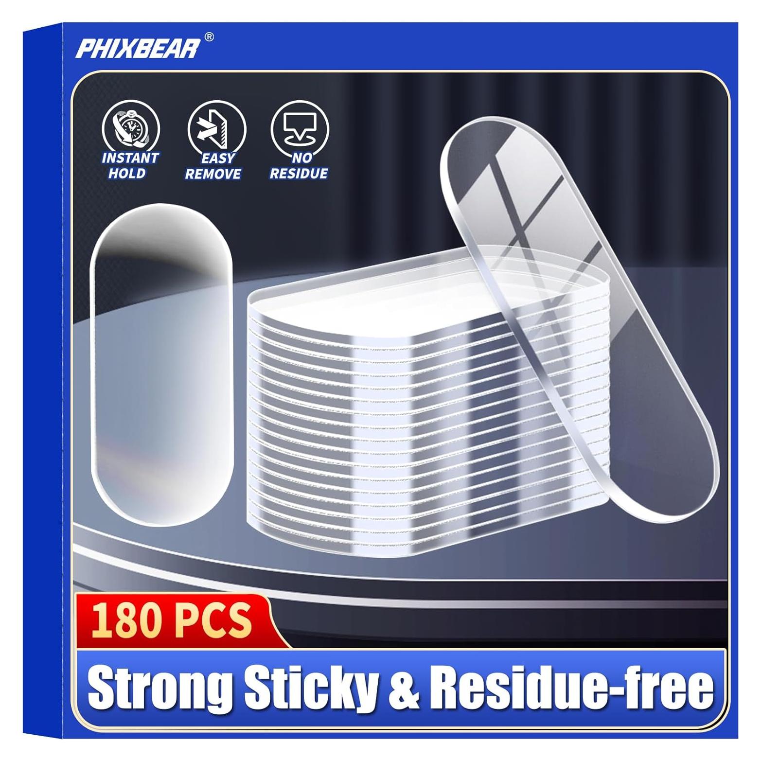 Almohadillas Adhesivas Doble Cara Nano PHIXBEAR 180 Pcs 3.5x1.5 cm