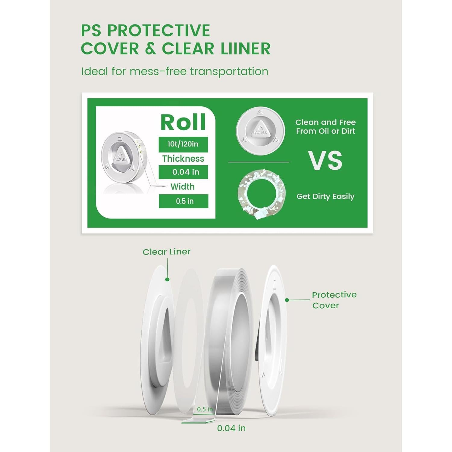 Cinta Adhesiva Doble Cara Nano PAGFAER 1.27 cm x 3.05 m
