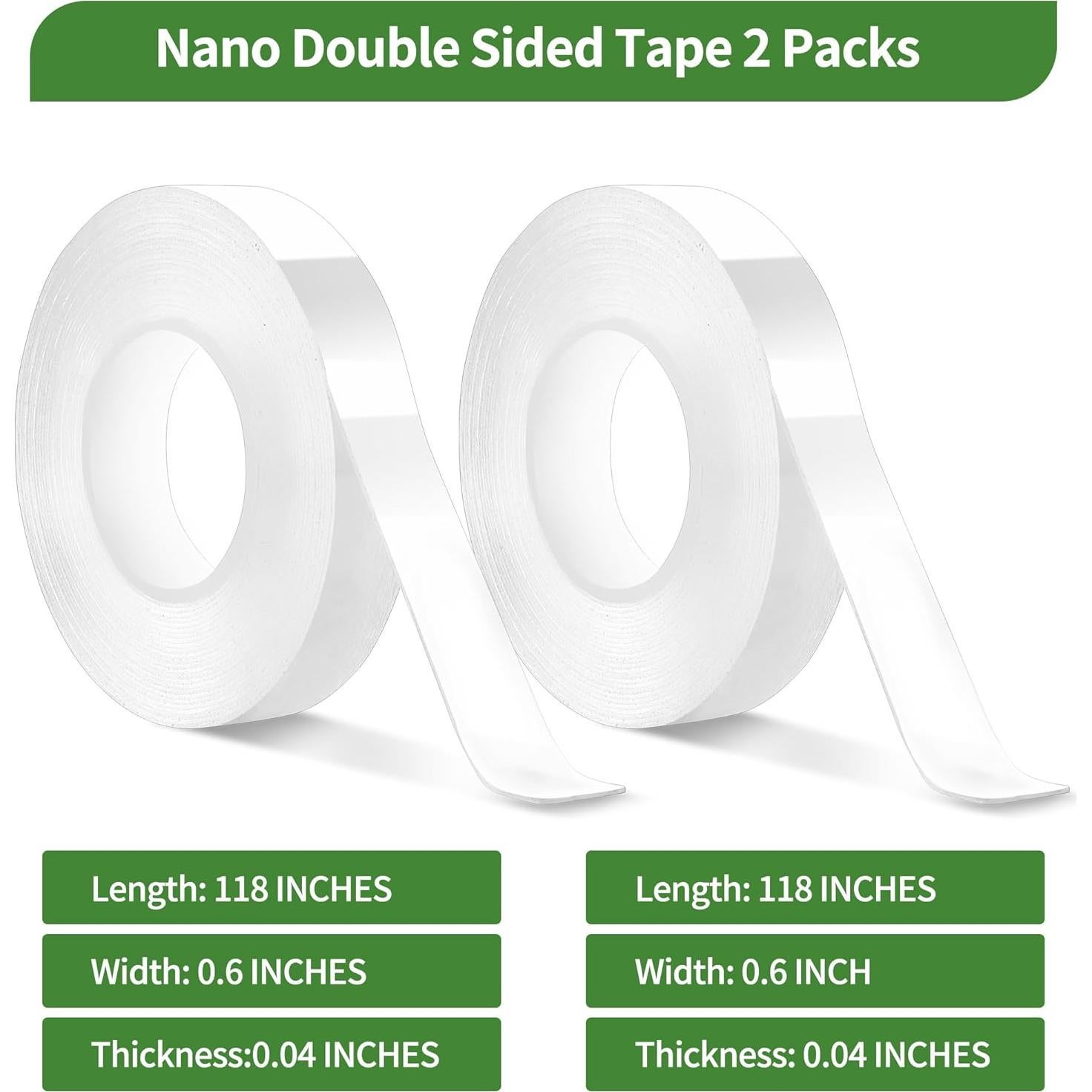 Cinta adhesiva de doble cara Vofauiss 2 rollos 599 cm alta resistencia