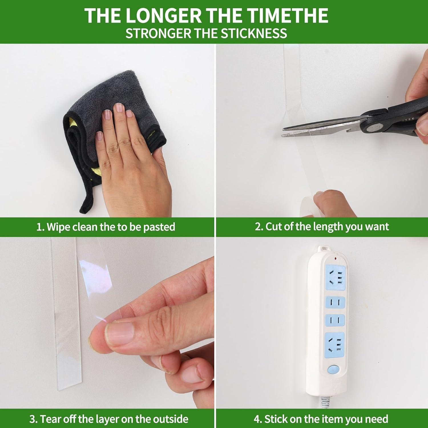 Cinta adhesiva de doble cara Vofauiss 2 rollos 599 cm alta resistencia