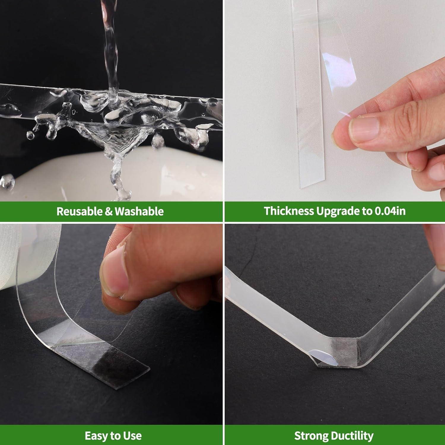 Cinta adhesiva de doble cara Vofauiss 2 rollos 599 cm alta resistencia