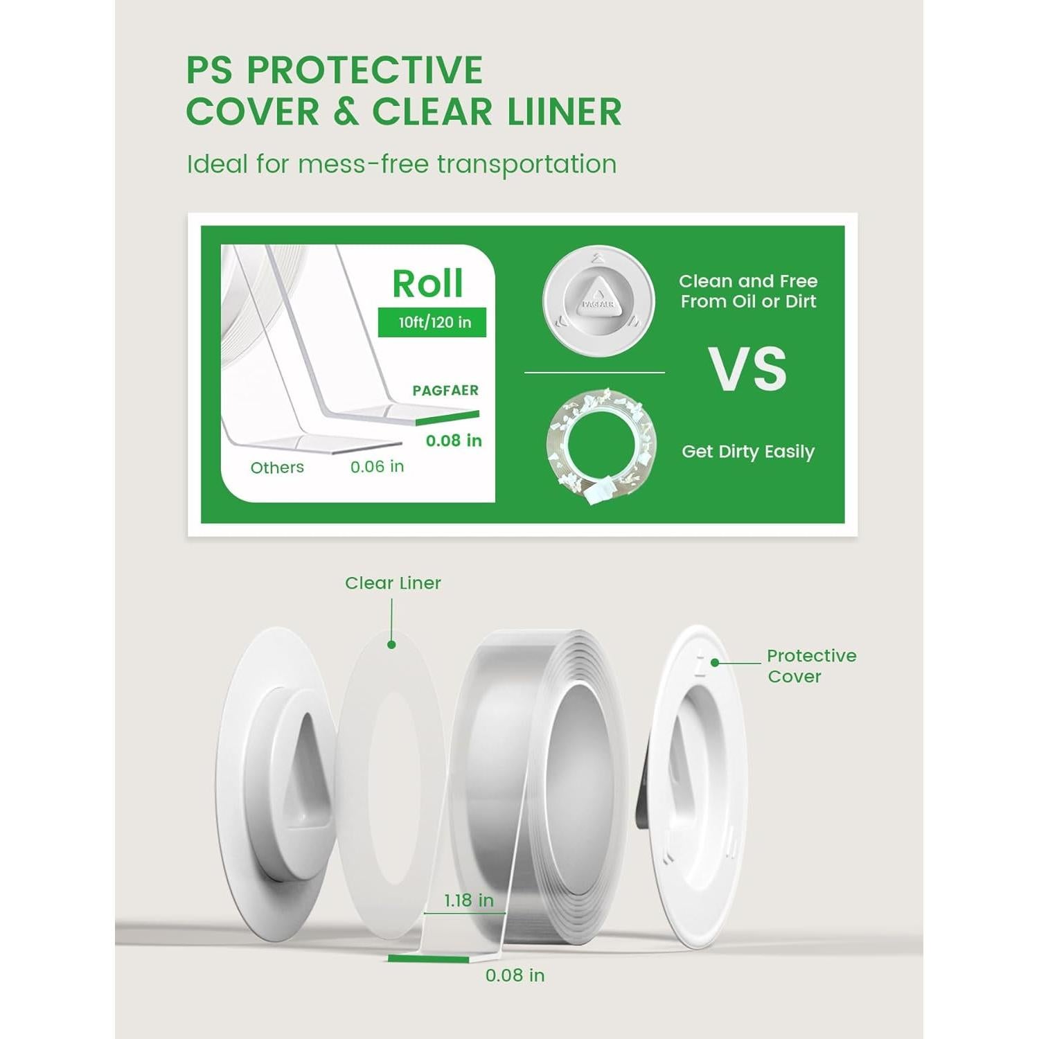 Cinta Adhesiva Doble Cara PAGFAER 3 cm x 304.8 cm Alta Resistencia
