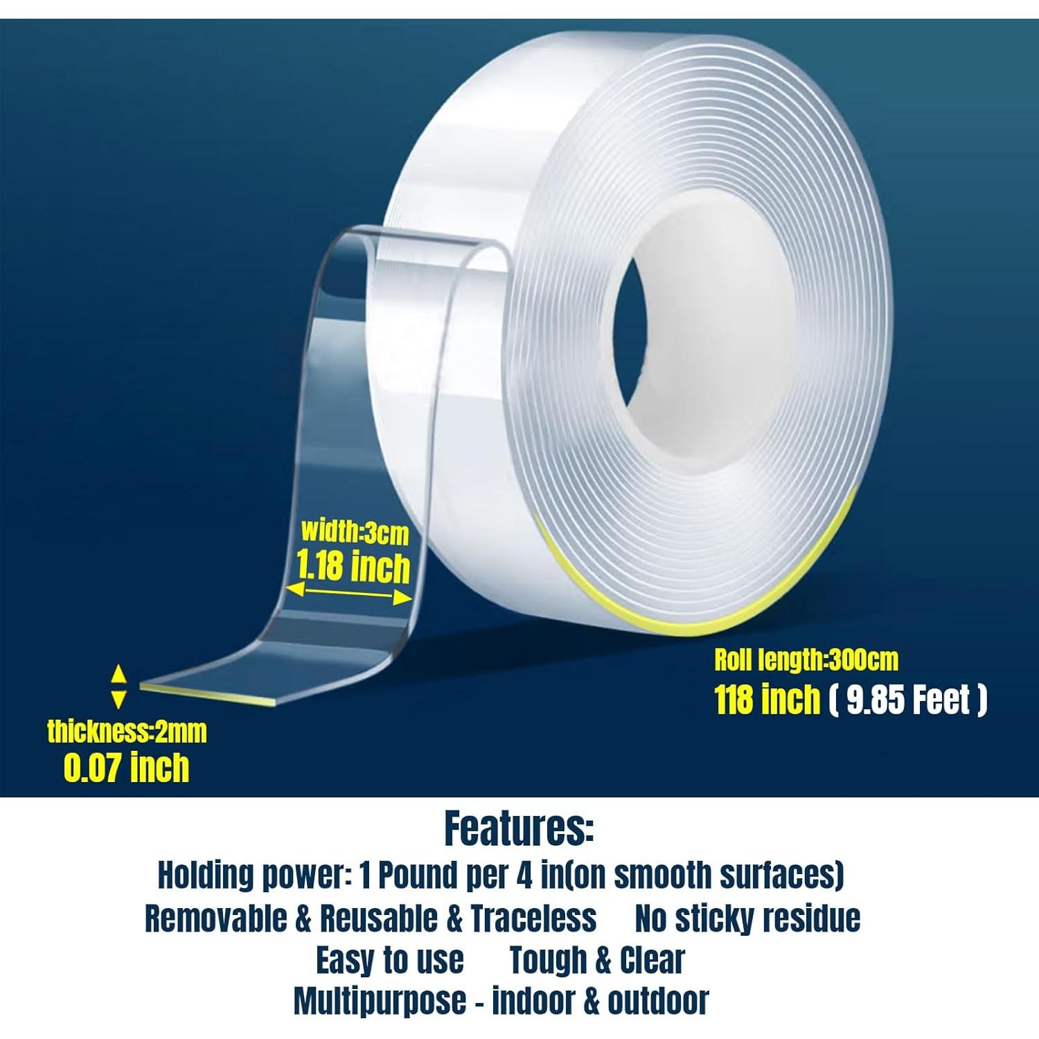 Cinta Doble Cara Nano Wkevnu 3.05m Transparente Resistente