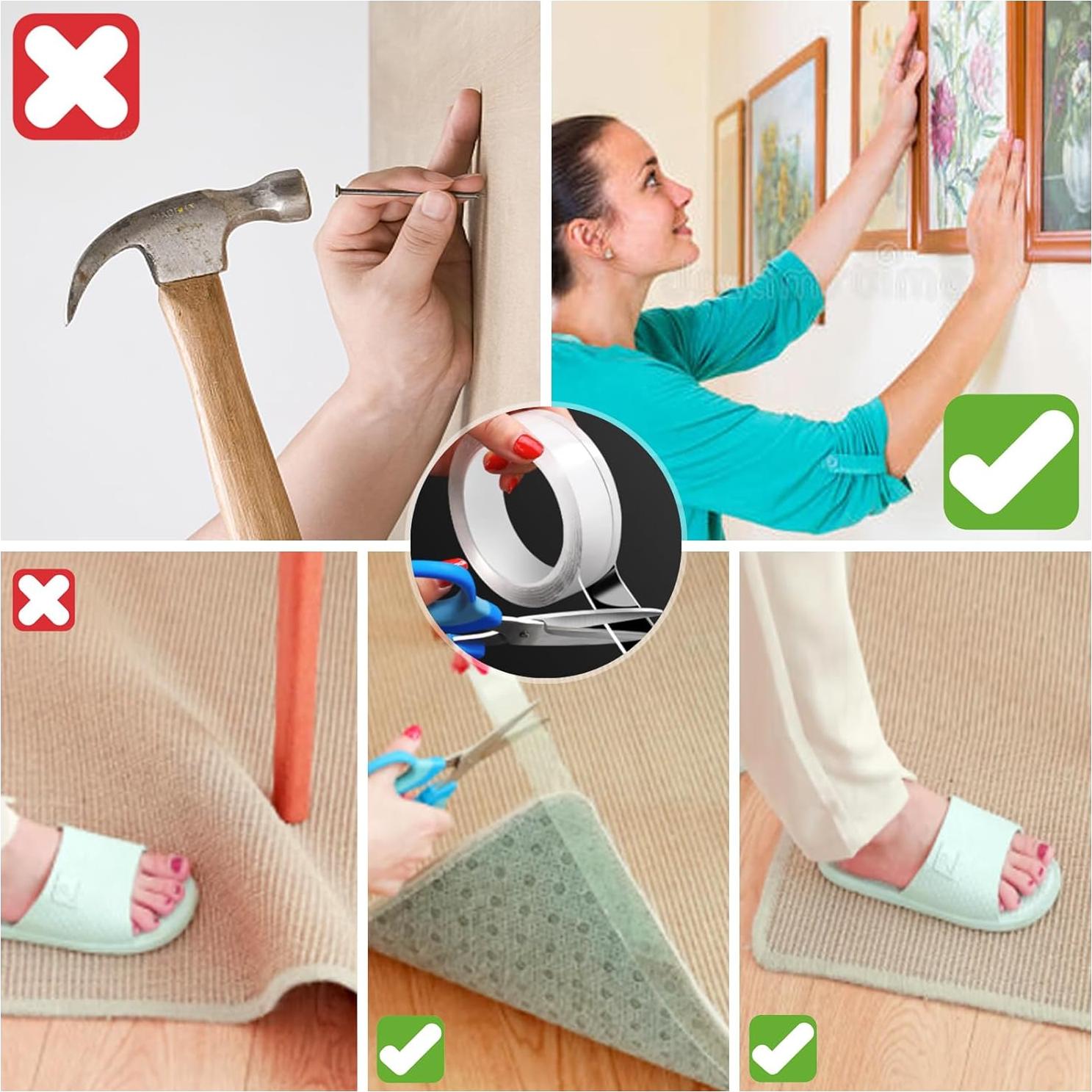 Cinta Doble Cara Nano Wkevnu 3.05m Transparente Resistente