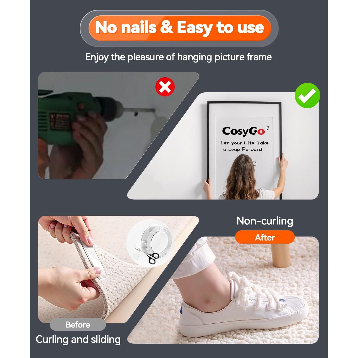 Cinta Doble Cara Transparente CosyGO 3.05 cm x 6.1 m Resistente