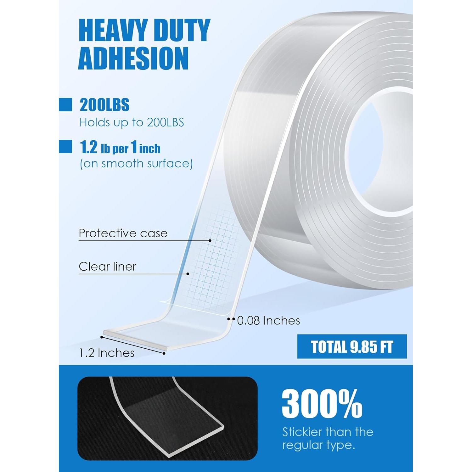 Cinta Doble Cara Nano Transparente Gliship 3m x 3cm Alta Resistencia