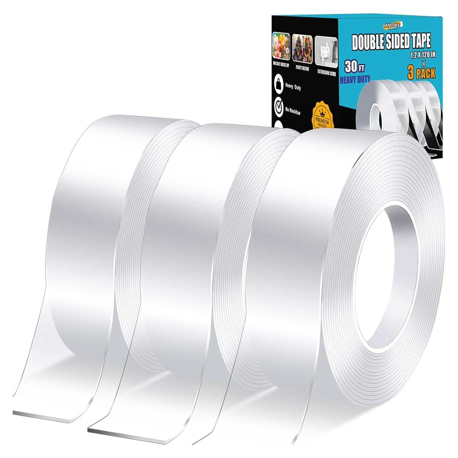 Cinta Doble Cara ANLOKE 3 Rollo 1.2 x 3 m Alta Resistencia