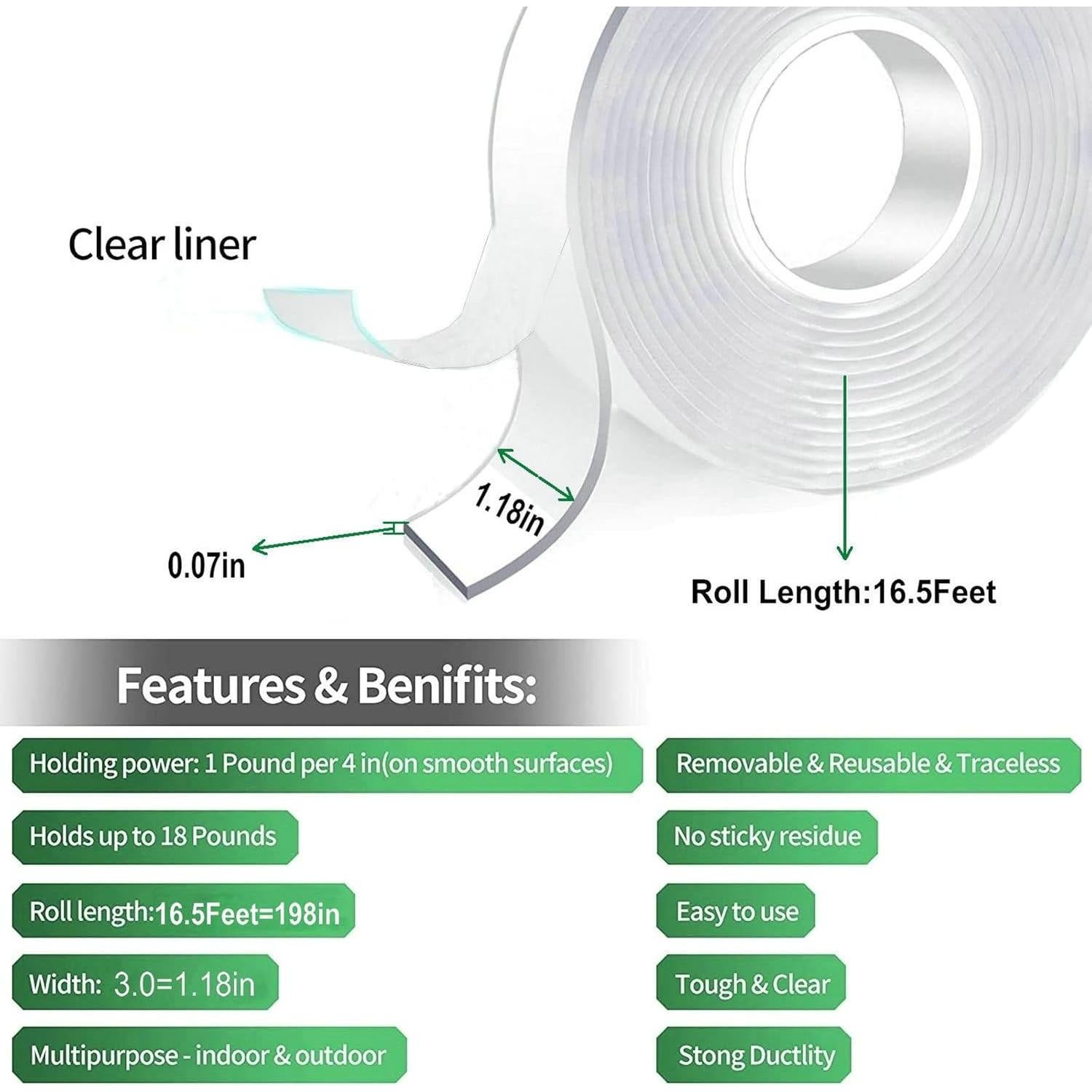 Cinta Doble Cara Jwxstore 5.03m Alta Resistencia Removible