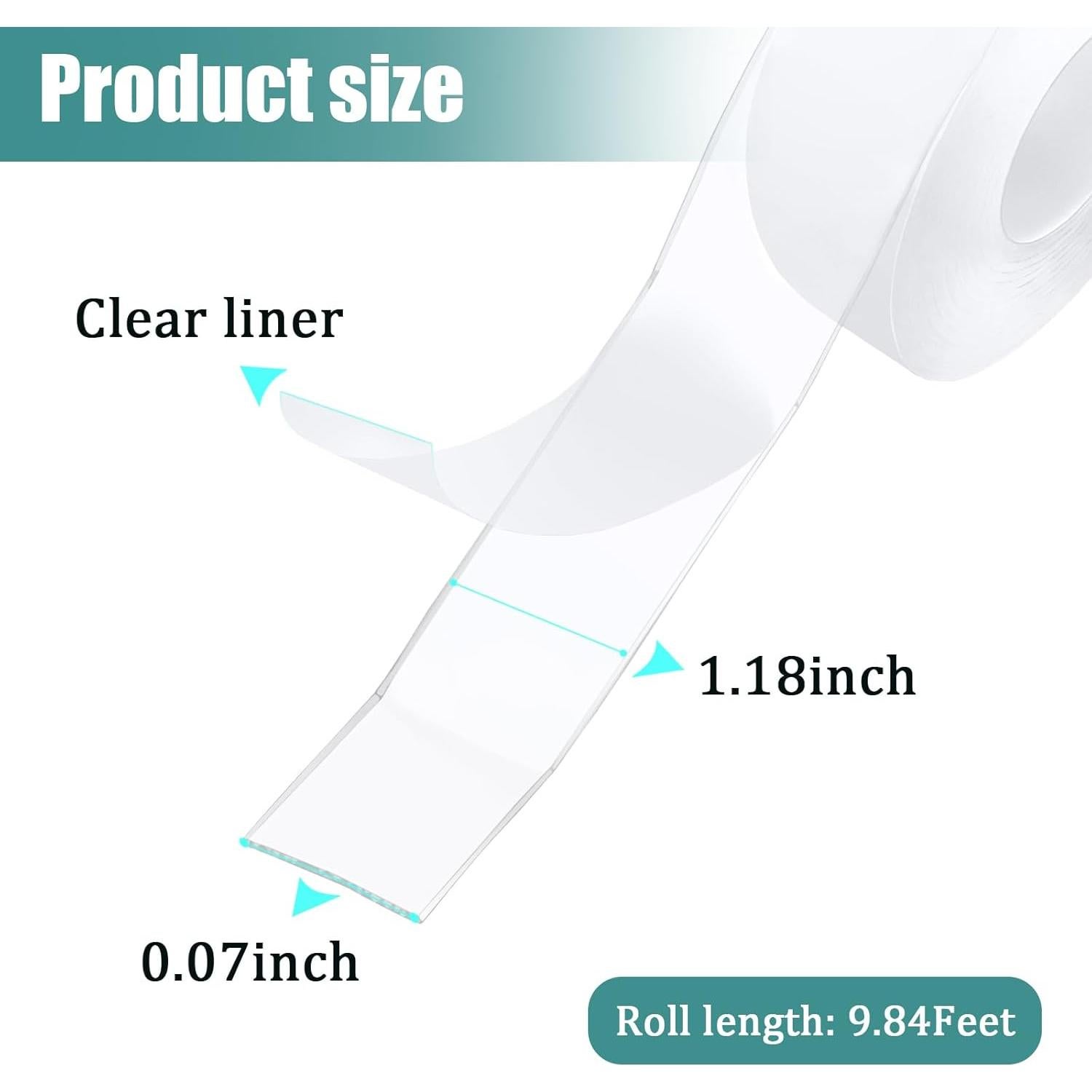 2 Rollos de Cinta Nano Doble Cara Ykimok 3m Transparente