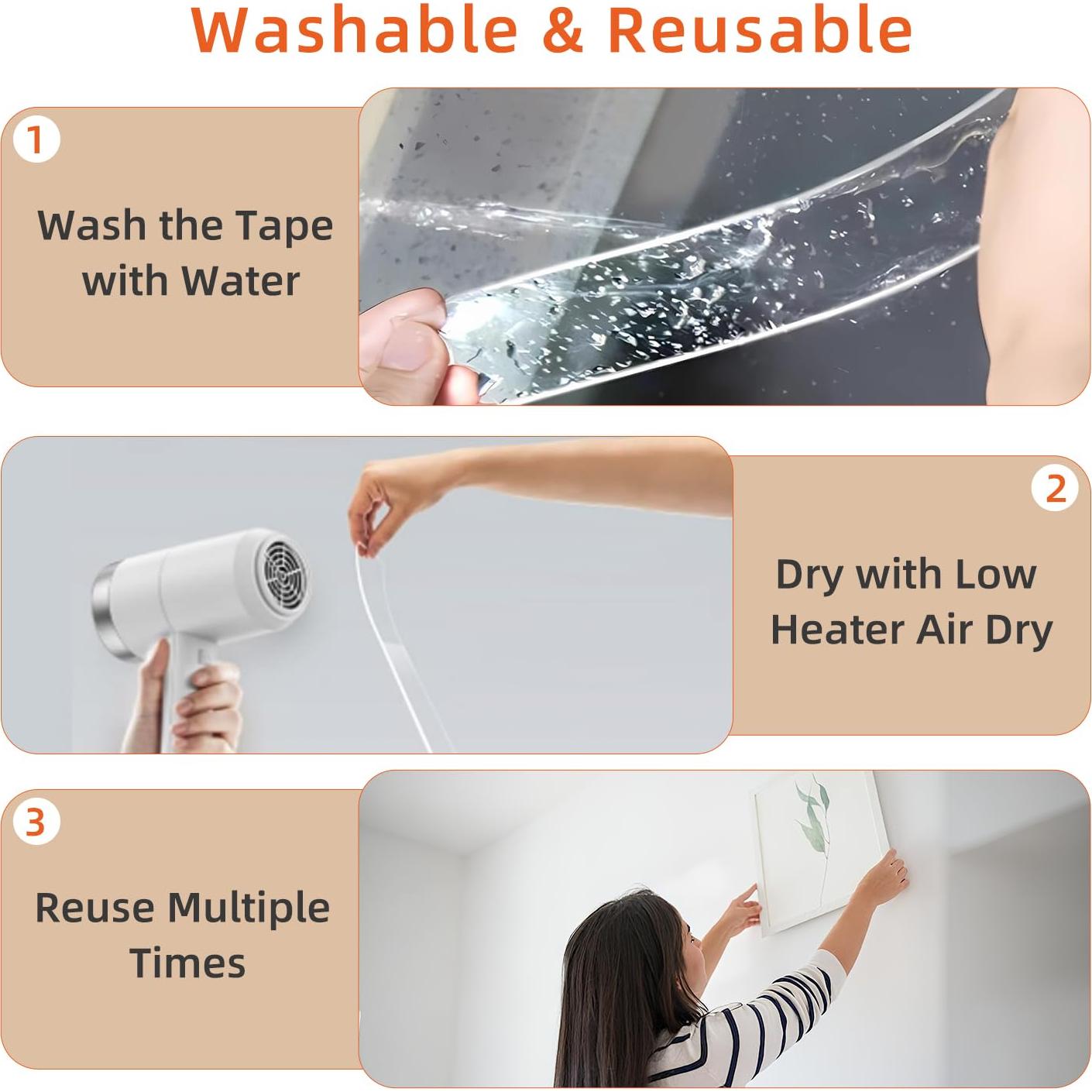 Cinta Adhesiva Doble Cara FIWWAT 3.05m Paquete de 2 Alta Resistencia