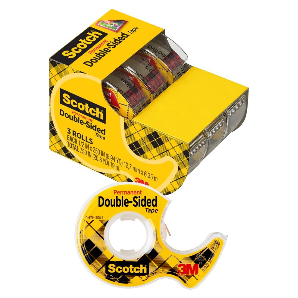 Cinta Doble Cara Scotch 12.7 mm x 6.35 m - 3 Rollos