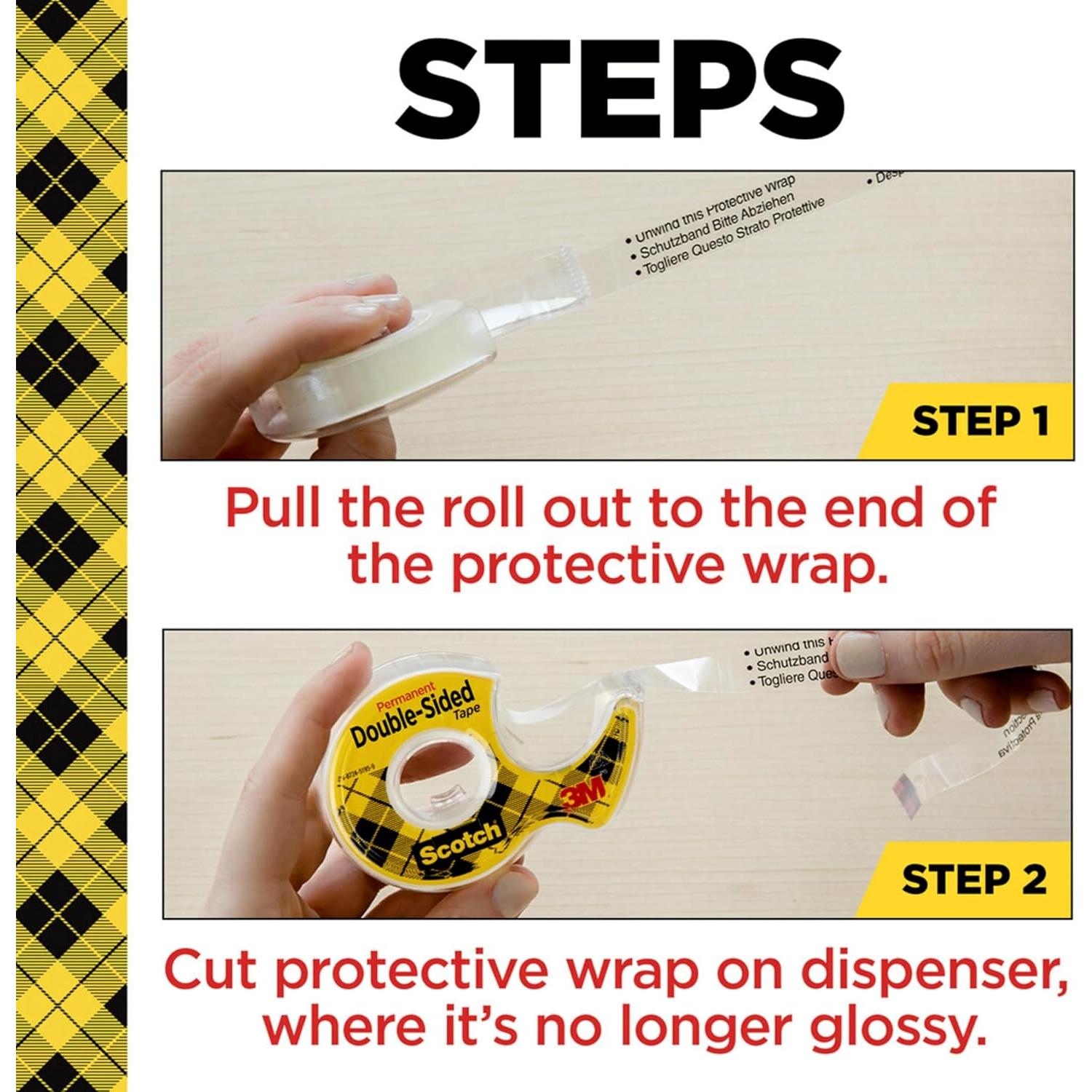 Cinta Doble Cara Scotch 12.7 mm x 6.35 m - 3 Rollos