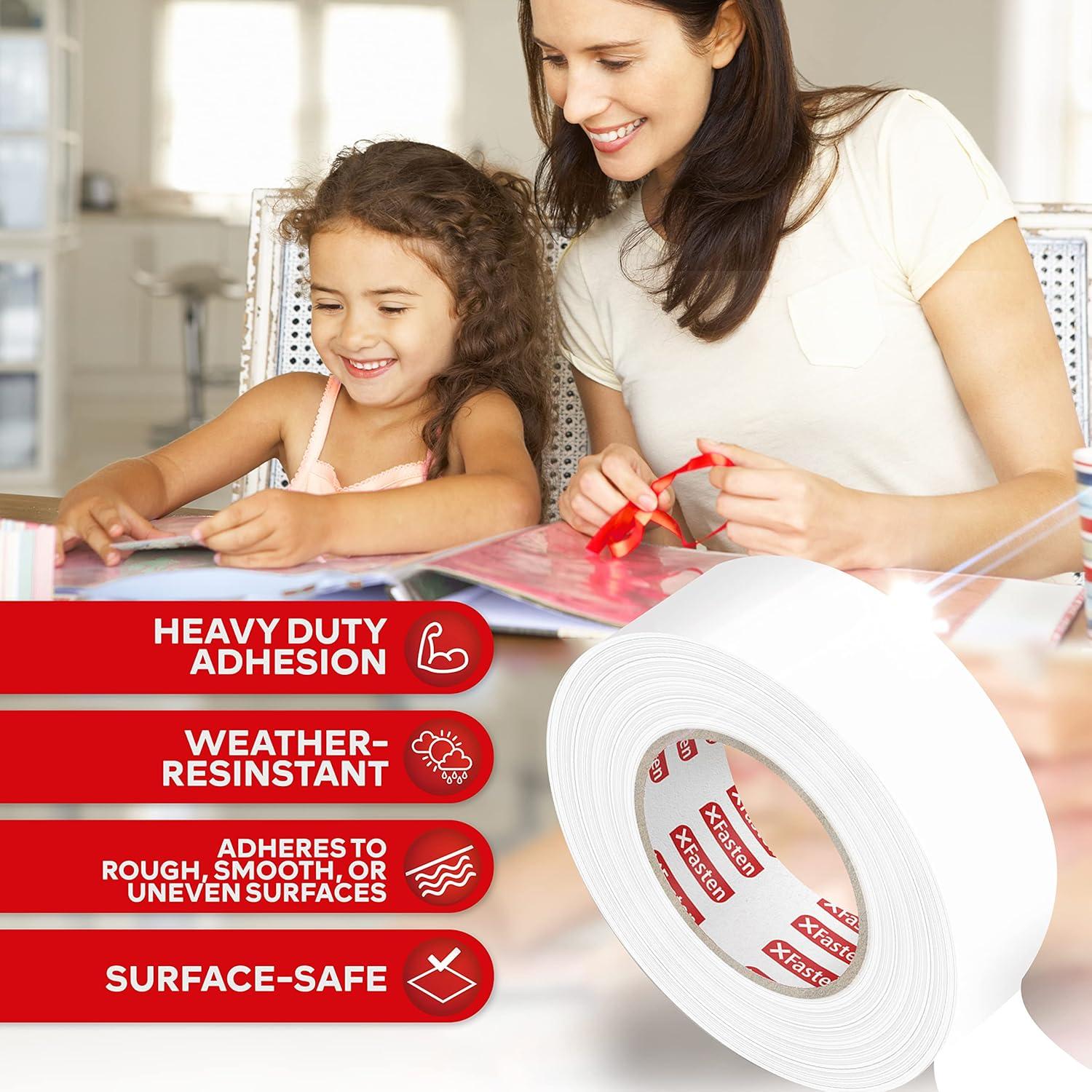 Cinta Doble Cara XFasten Transparente 2.54 cm x 18.29 m - 3 Piezas