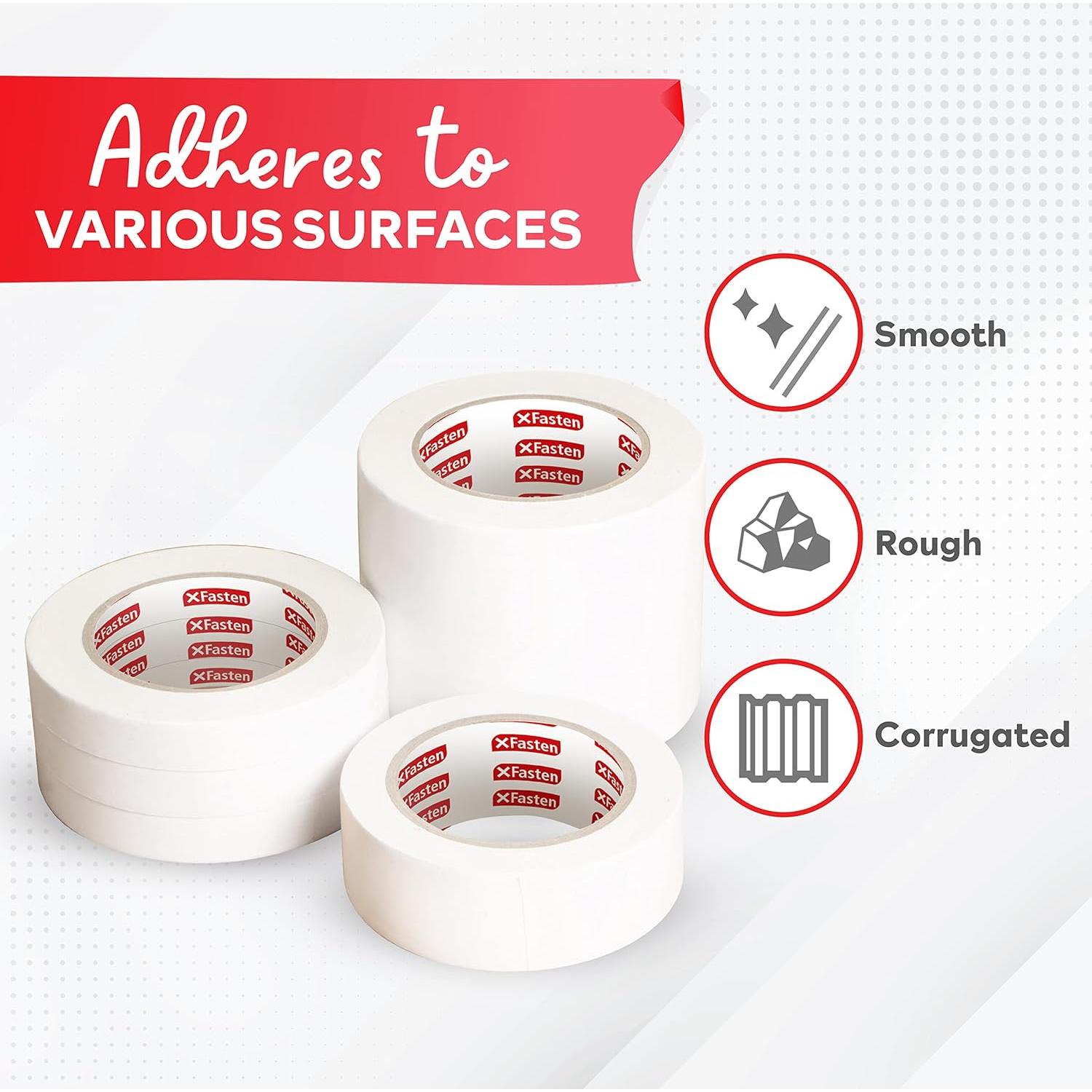 Cinta Doble Cara XFasten Transparente 2.54 cm x 18.29 m - 3 Piezas