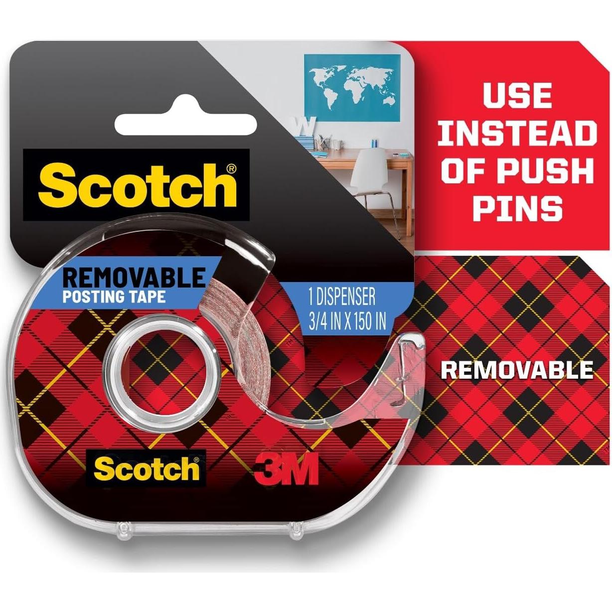 Cinta Removible Doble Cara Scotch 1.9 x 381 cm, Paquete de 3