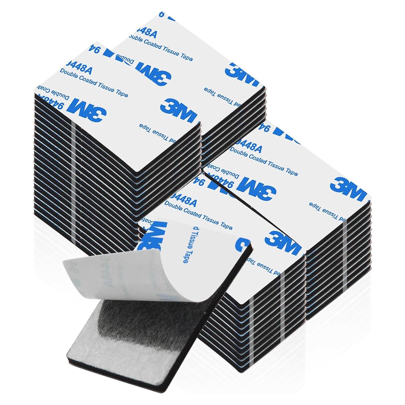 Cinta Doble Cara Heavy Duty 3M, 48 Piezas 5x3 cm Negra