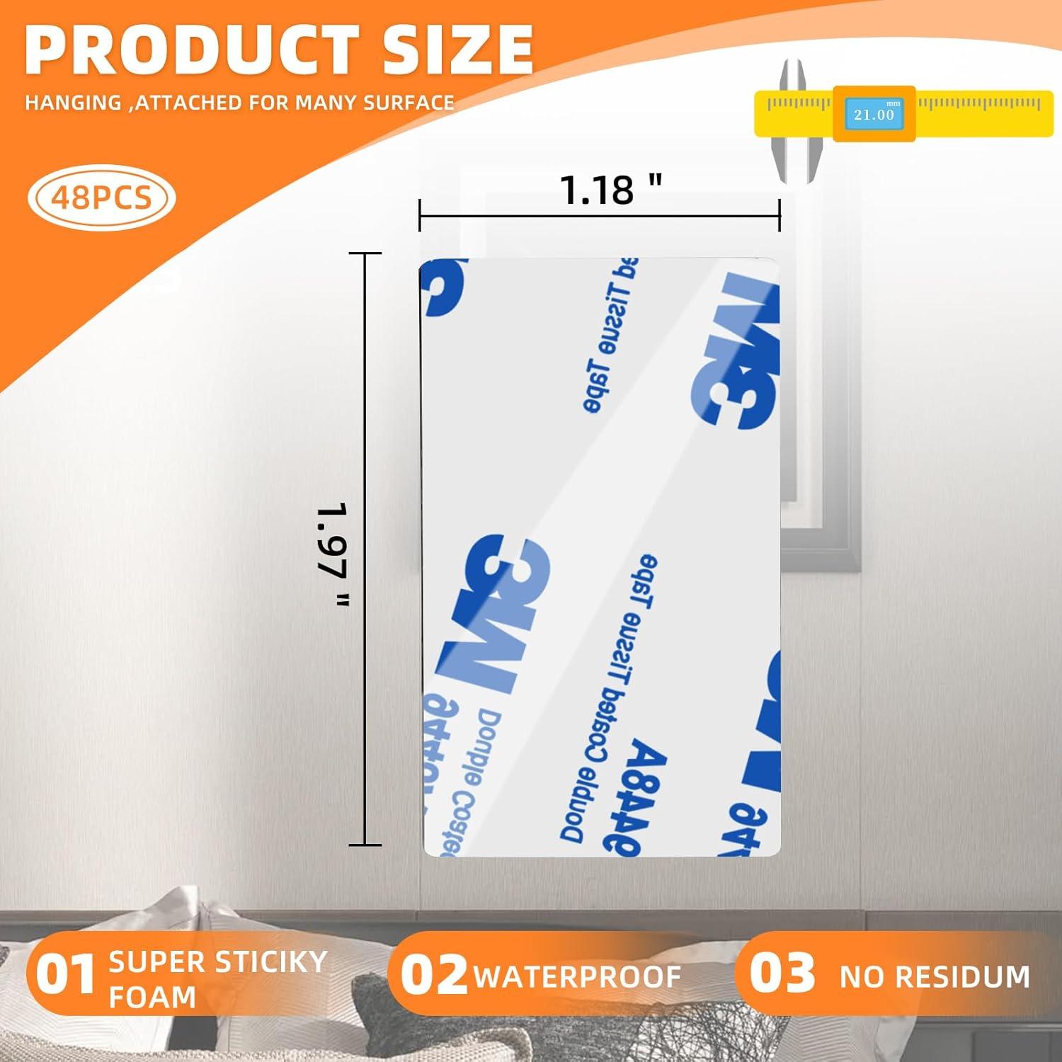 Cinta Doble Cara Heavy Duty 3M, 48 Piezas 5x3 cm Negra