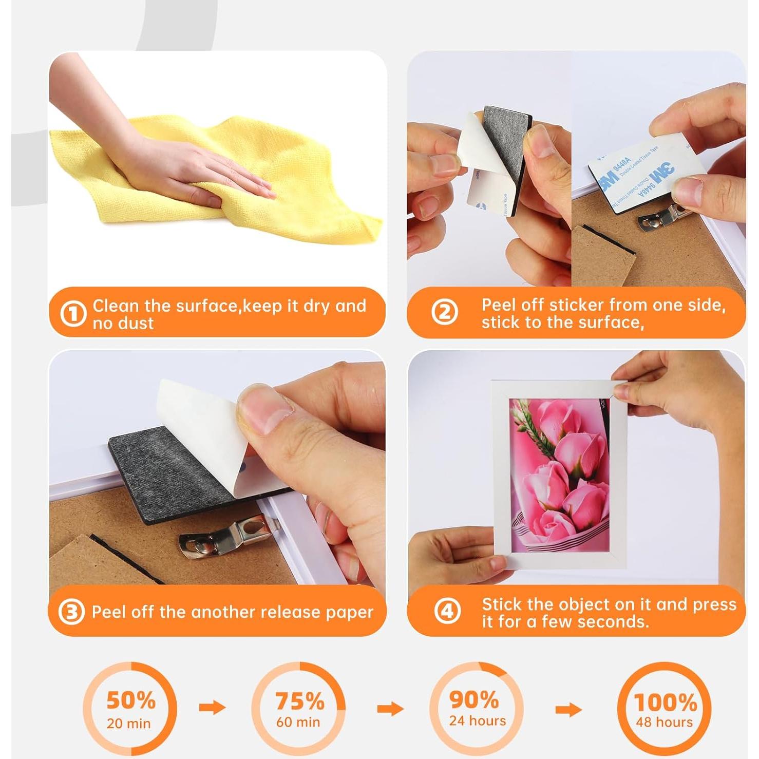 Cinta Doble Cara Heavy Duty 3M, 48 Piezas 5x3 cm Negra