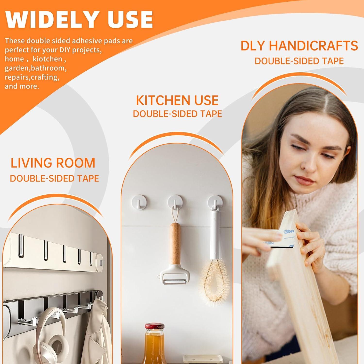 Cinta Doble Cara Heavy Duty 3M, 48 Piezas 5x3 cm Negra