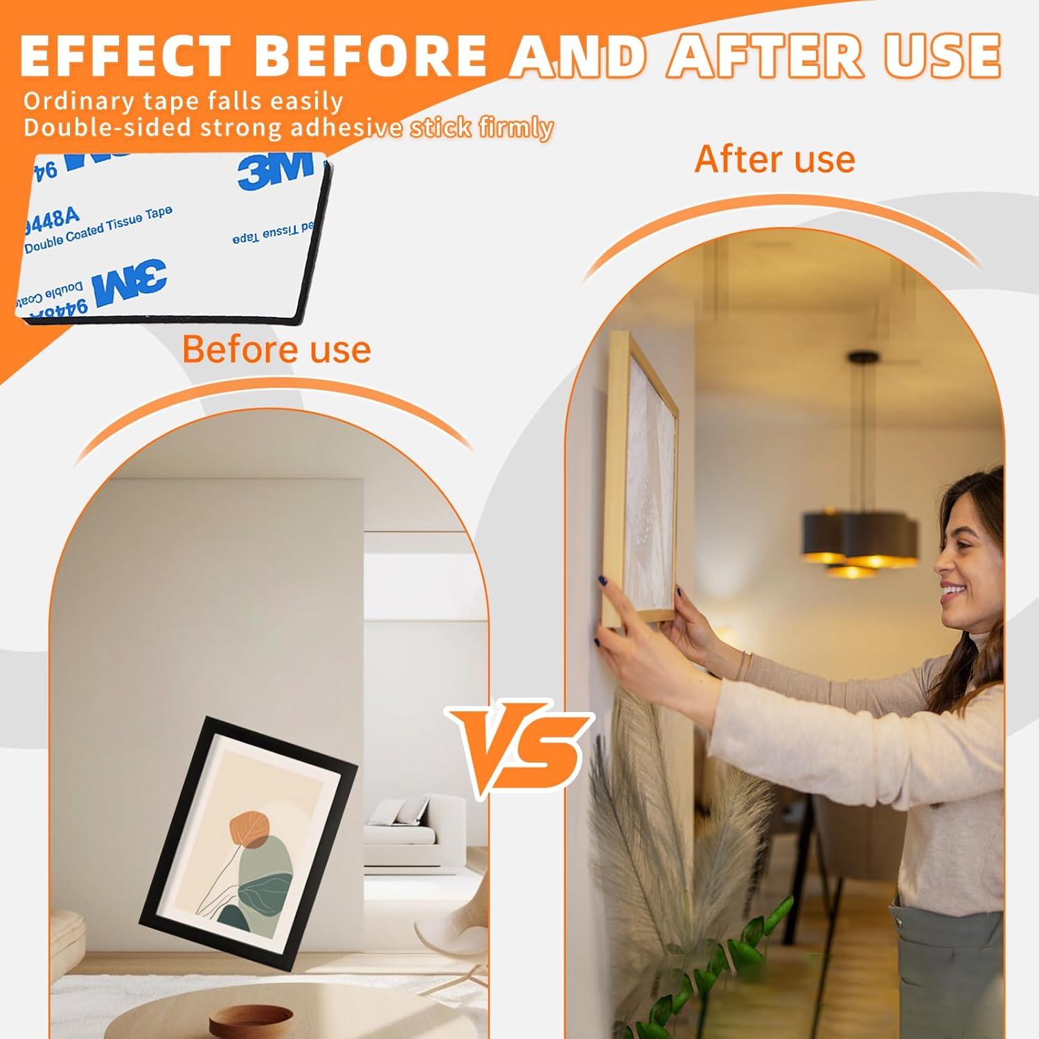 Cinta Doble Cara Heavy Duty 3M, 48 Piezas 5x3 cm Negra