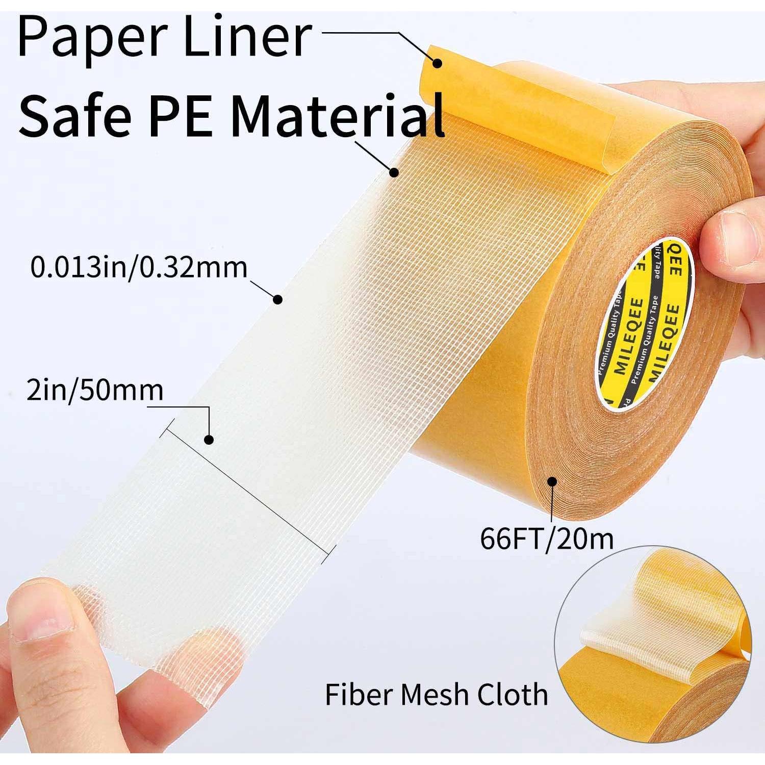 Cinta Doble Cara MILEQEE 20m Alta Resistencia Transparente