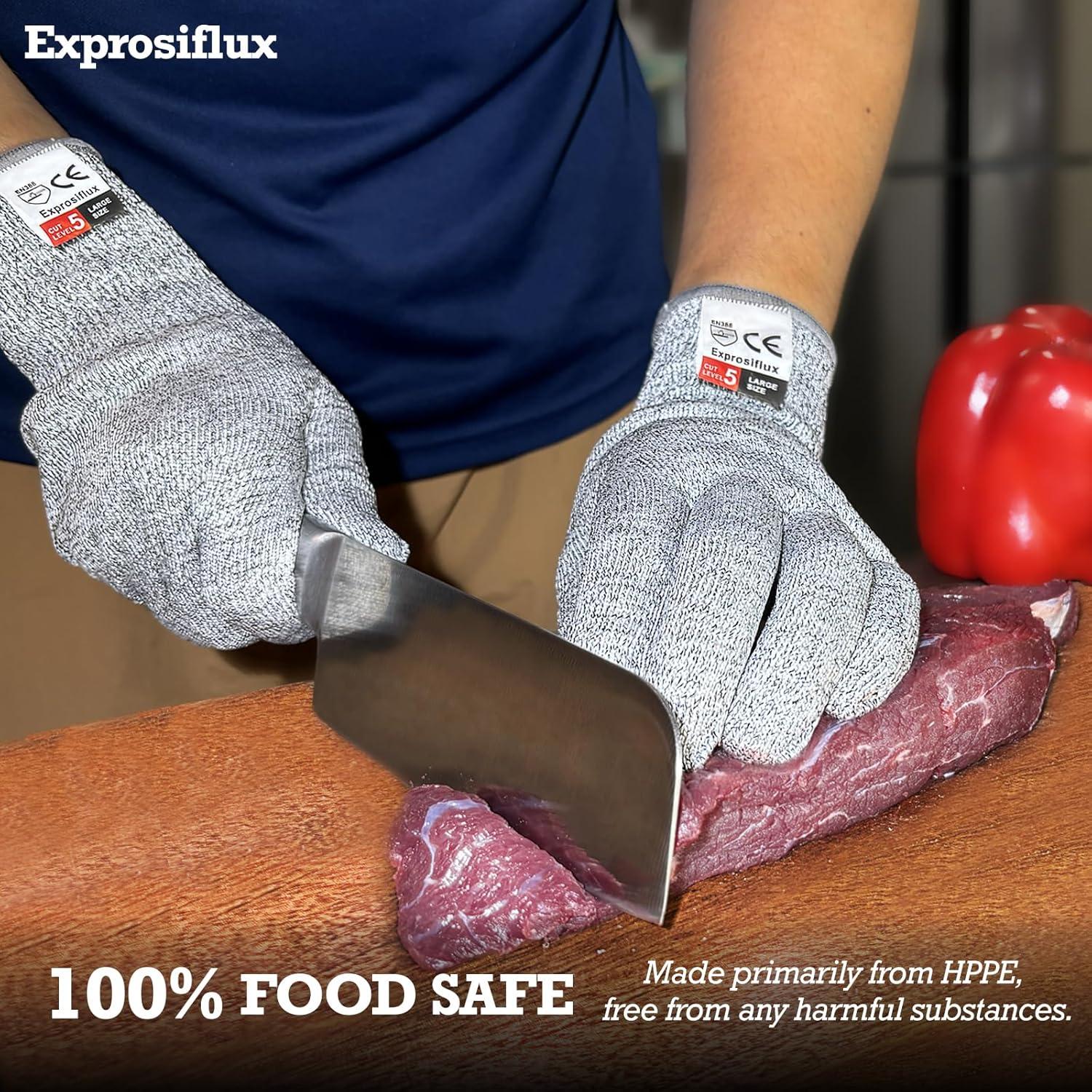 Guantes Resistentes a Cortes Exprosiflux - Grado Alimenticio, 2 Pares