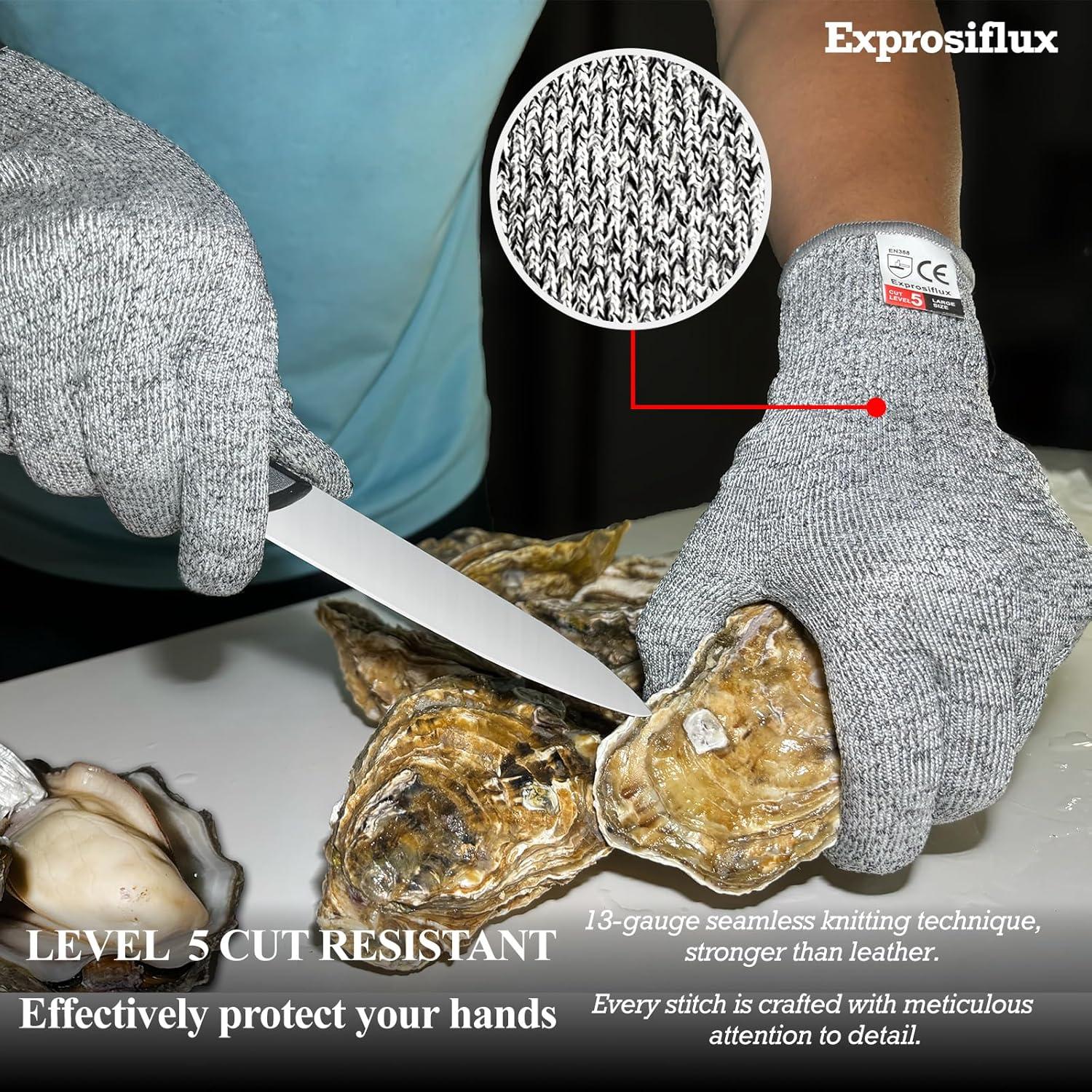 Guantes Resistentes a Cortes Exprosiflux - Grado Alimenticio, 2 Pares