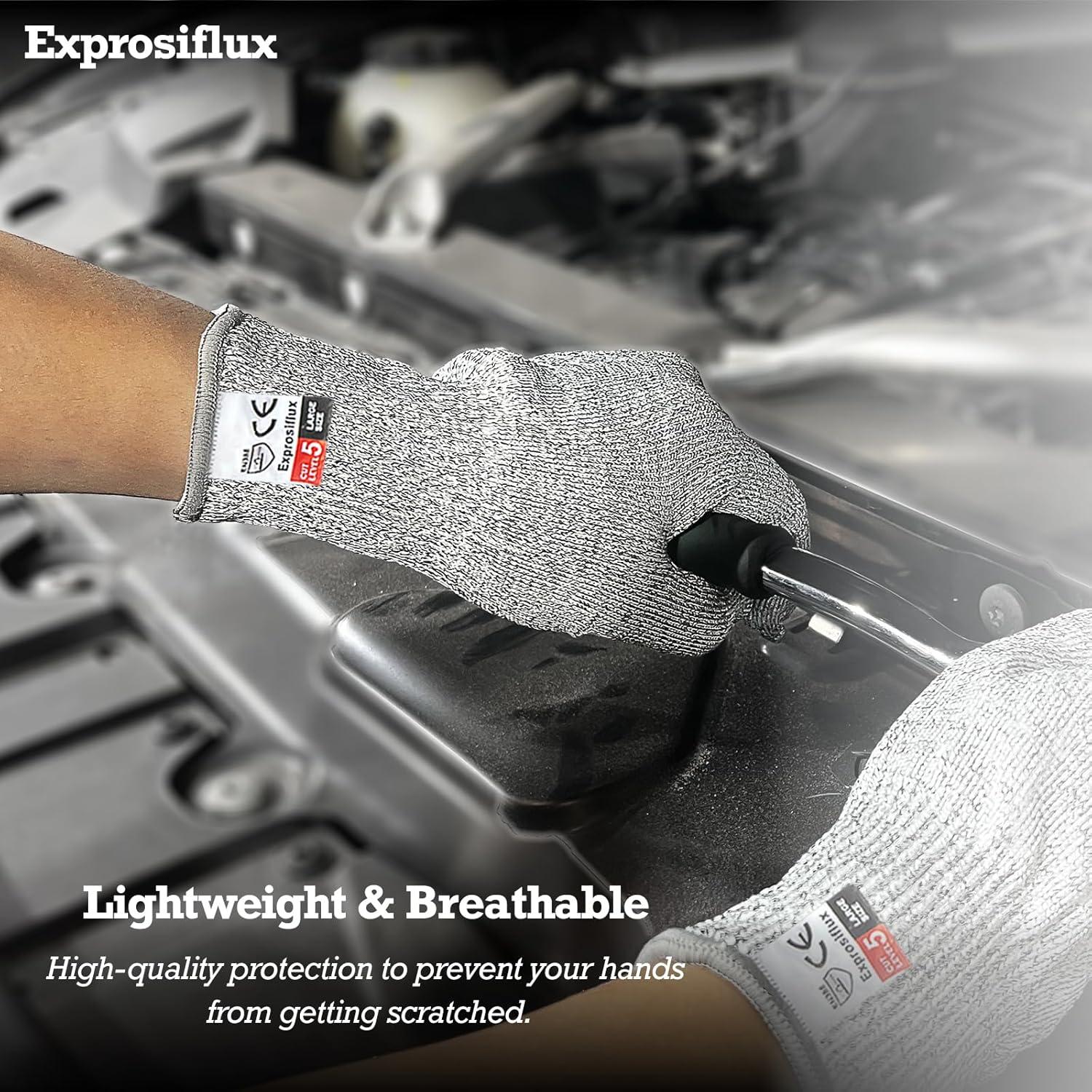 Guantes Resistentes a Cortes Exprosiflux - Grado Alimenticio, 2 Pares