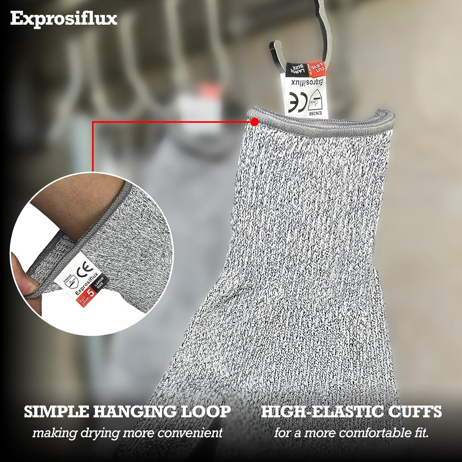 Guantes Resistentes a Cortes Exprosiflux - Grado Alimenticio, 2 Pares