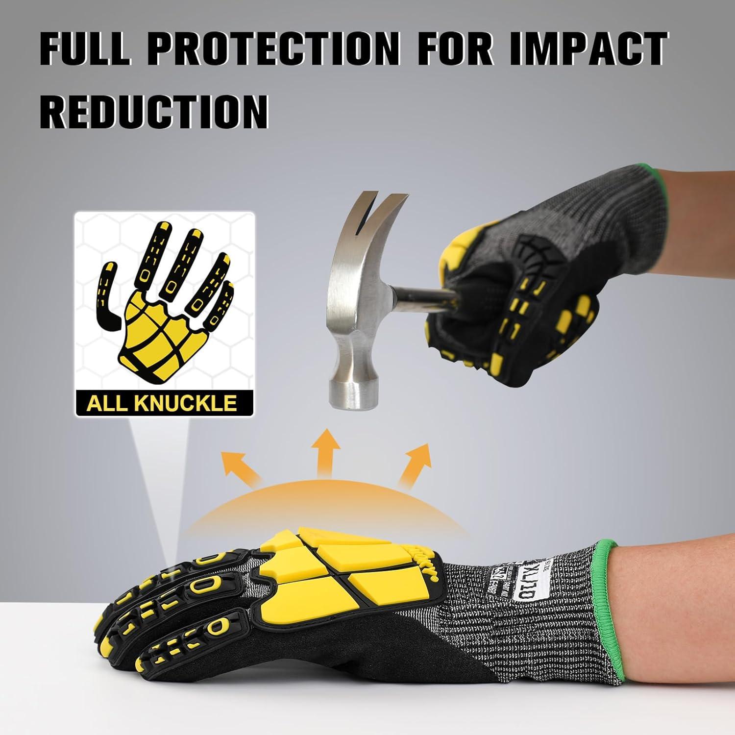 Guantes de Trabajo Resistentes a Cortes ANSI A6 Nitrilo TPR Grande