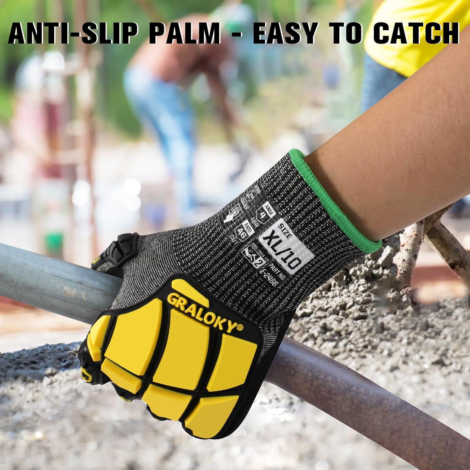 Guantes de Trabajo Resistentes a Cortes ANSI A6 Nitrilo TPR Grande