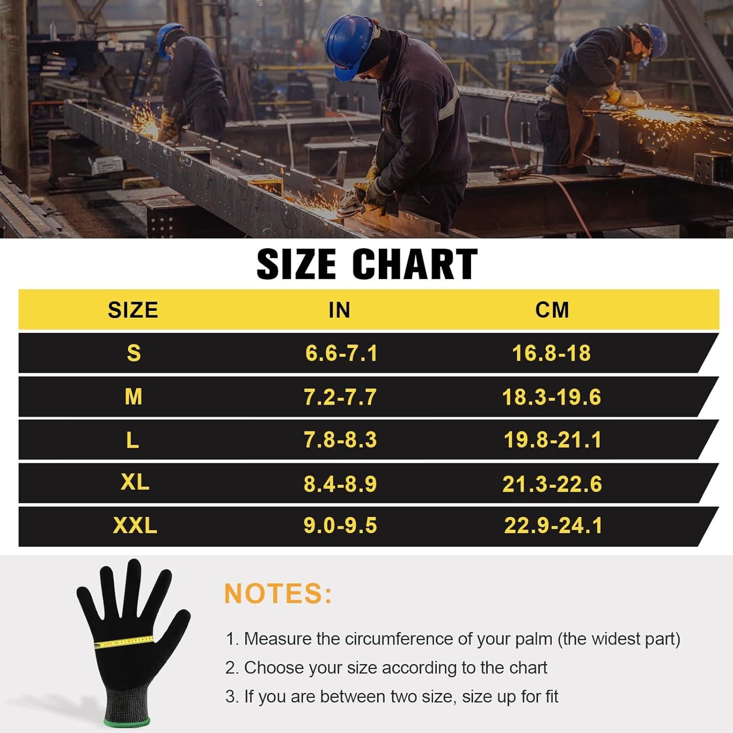 Guantes de Trabajo Resistentes a Cortes ANSI A6 Nitrilo TPR Grande
